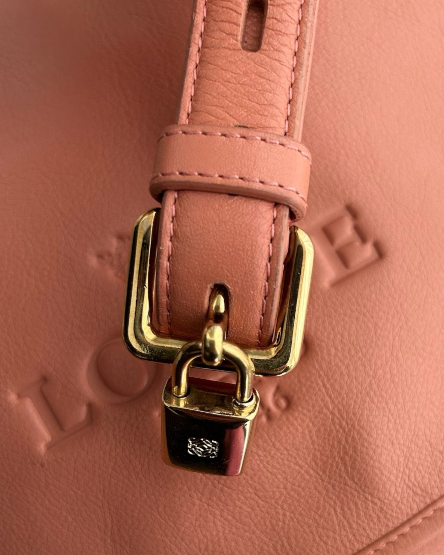 Loewe crossbody Bag lock close-up view
