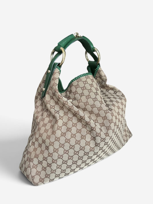 Gucci Horsebit Hobo Green GG