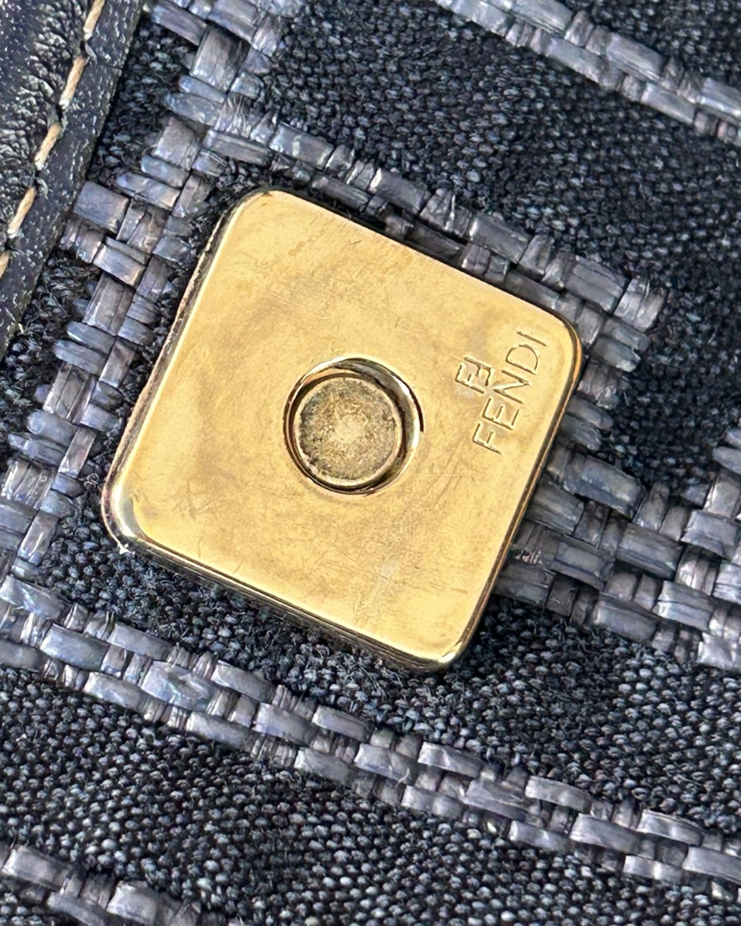 Fendi Blue Zucca Chef Canvas Shoulder Bag Dark blue