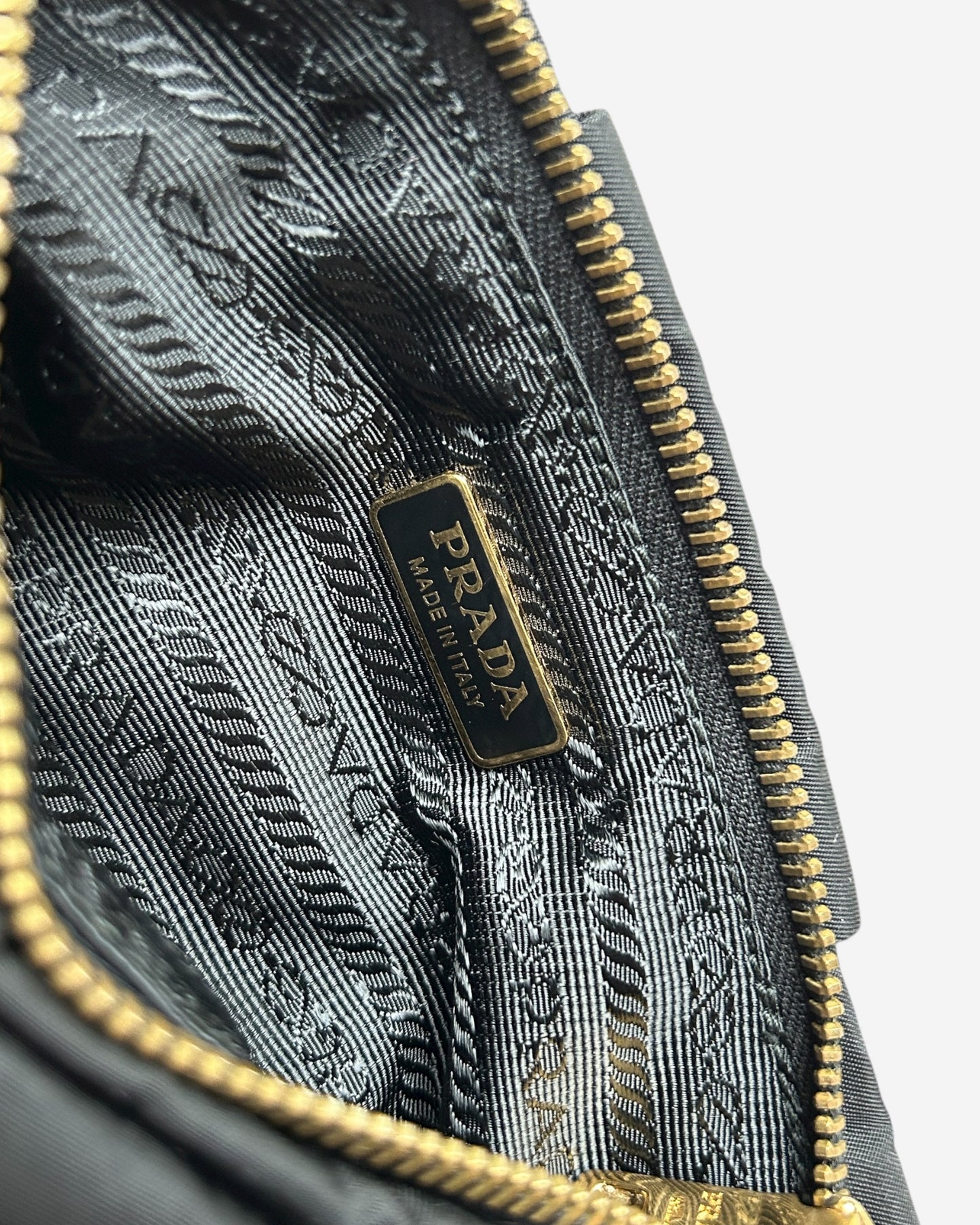 Prada Black Nylon and Leather Pouch