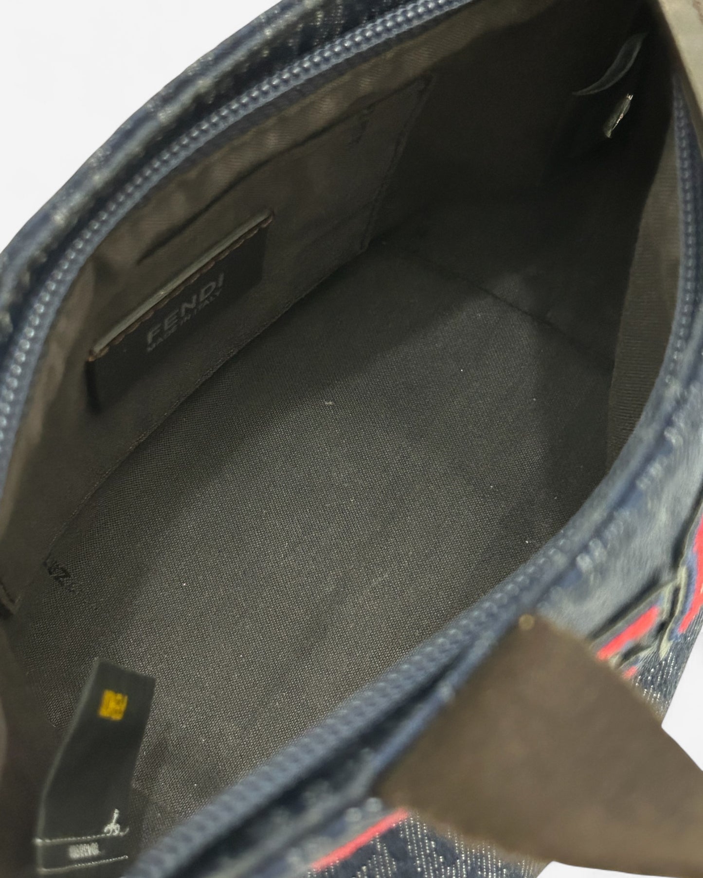 Used Fendi Mini Tote bag in navy blue denim – authentic pre-owned designer handbag