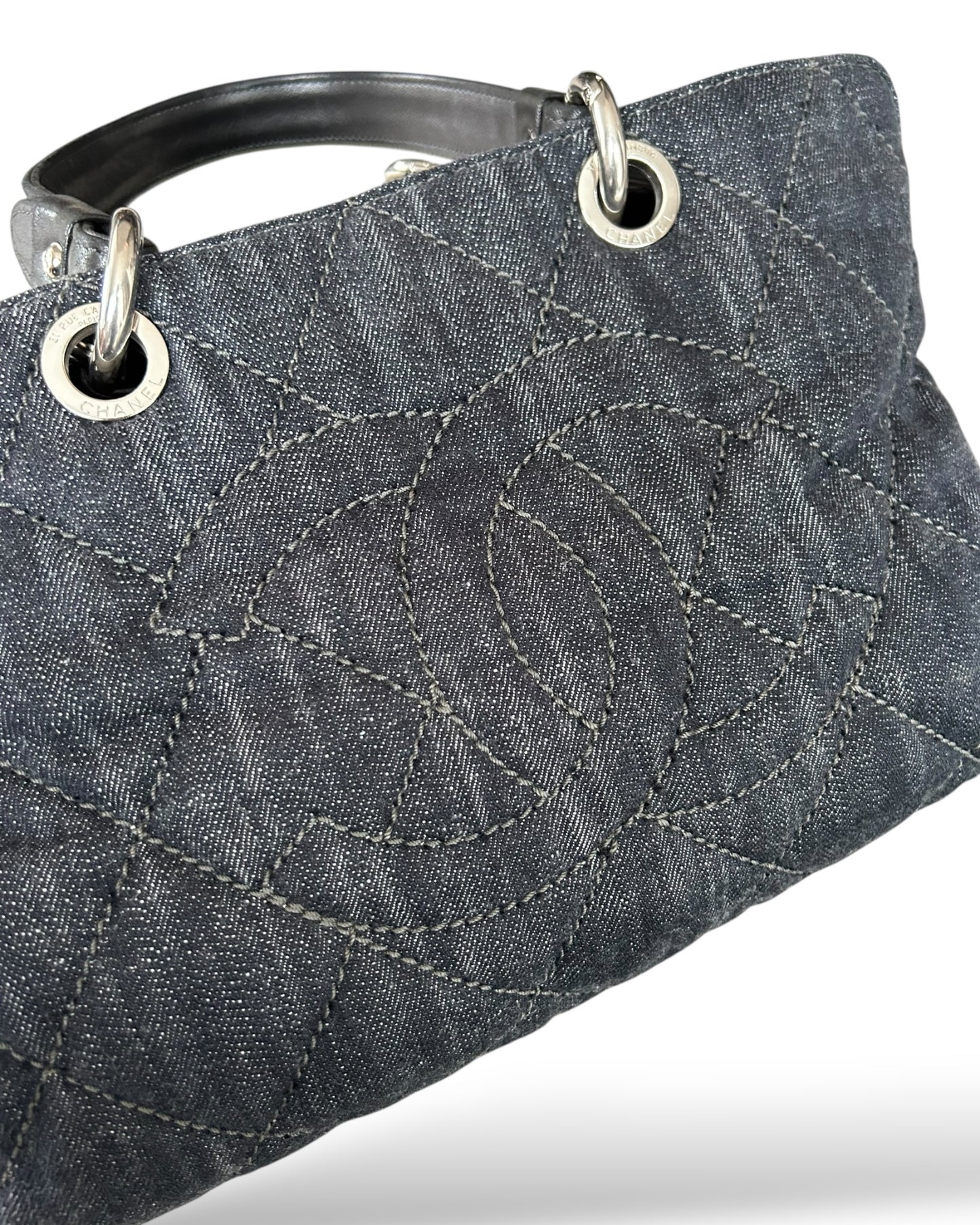 Chanel CC Tote Bag Navy denim