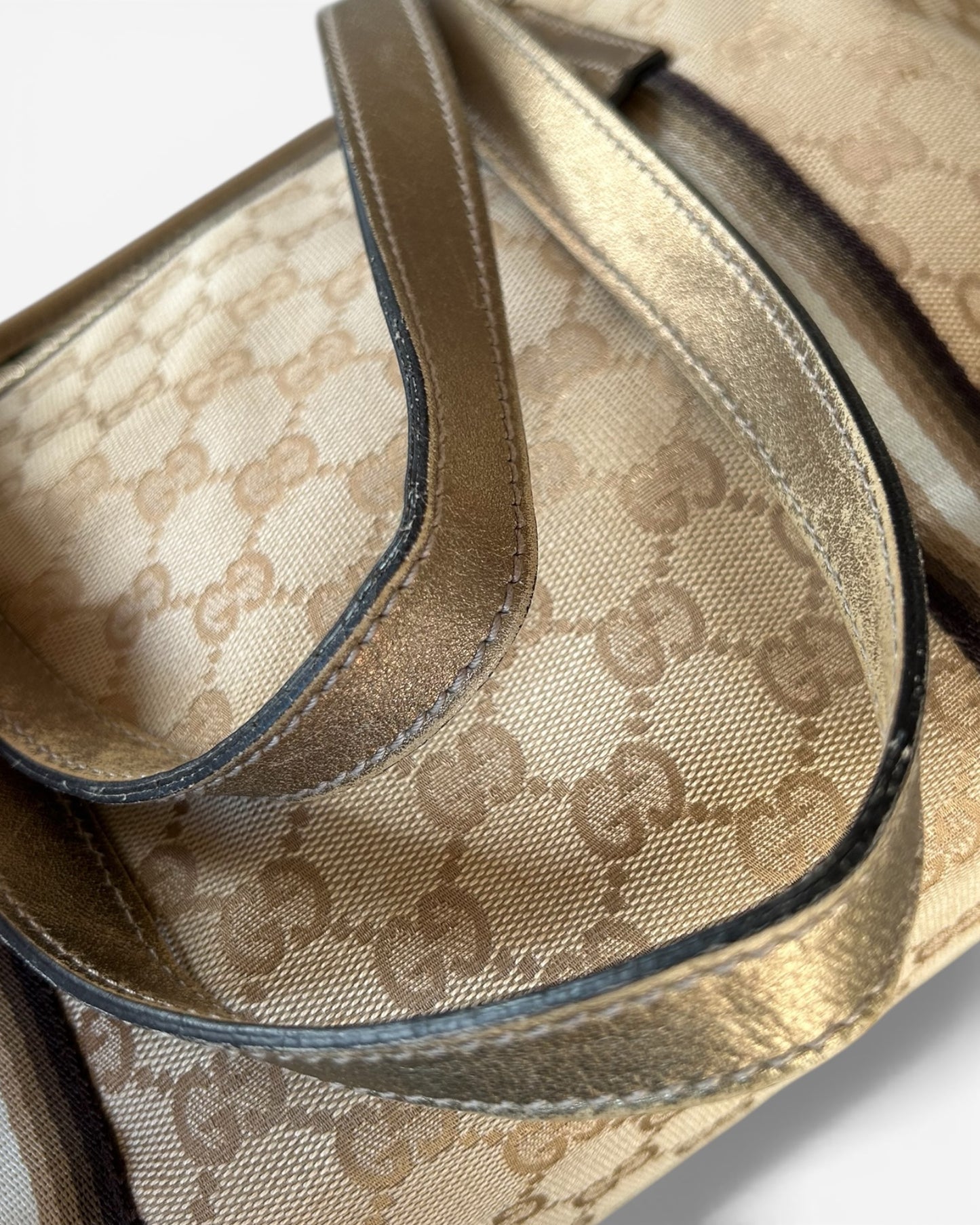 Gucci GG Monogram Jolicoeur Handbag Gold