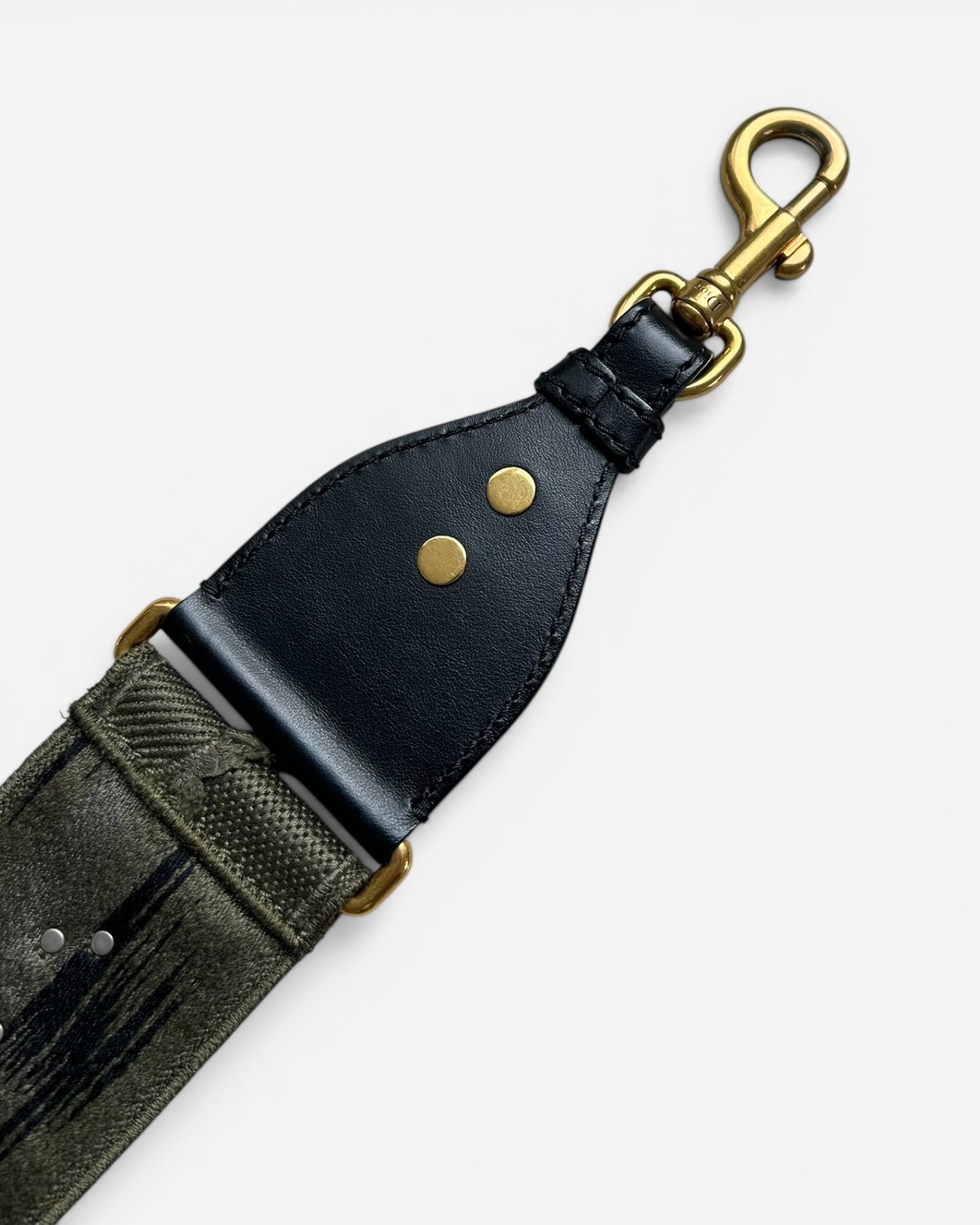Christian Dior Canvas Embroidered Camouflage Saddle Belt Bag Green