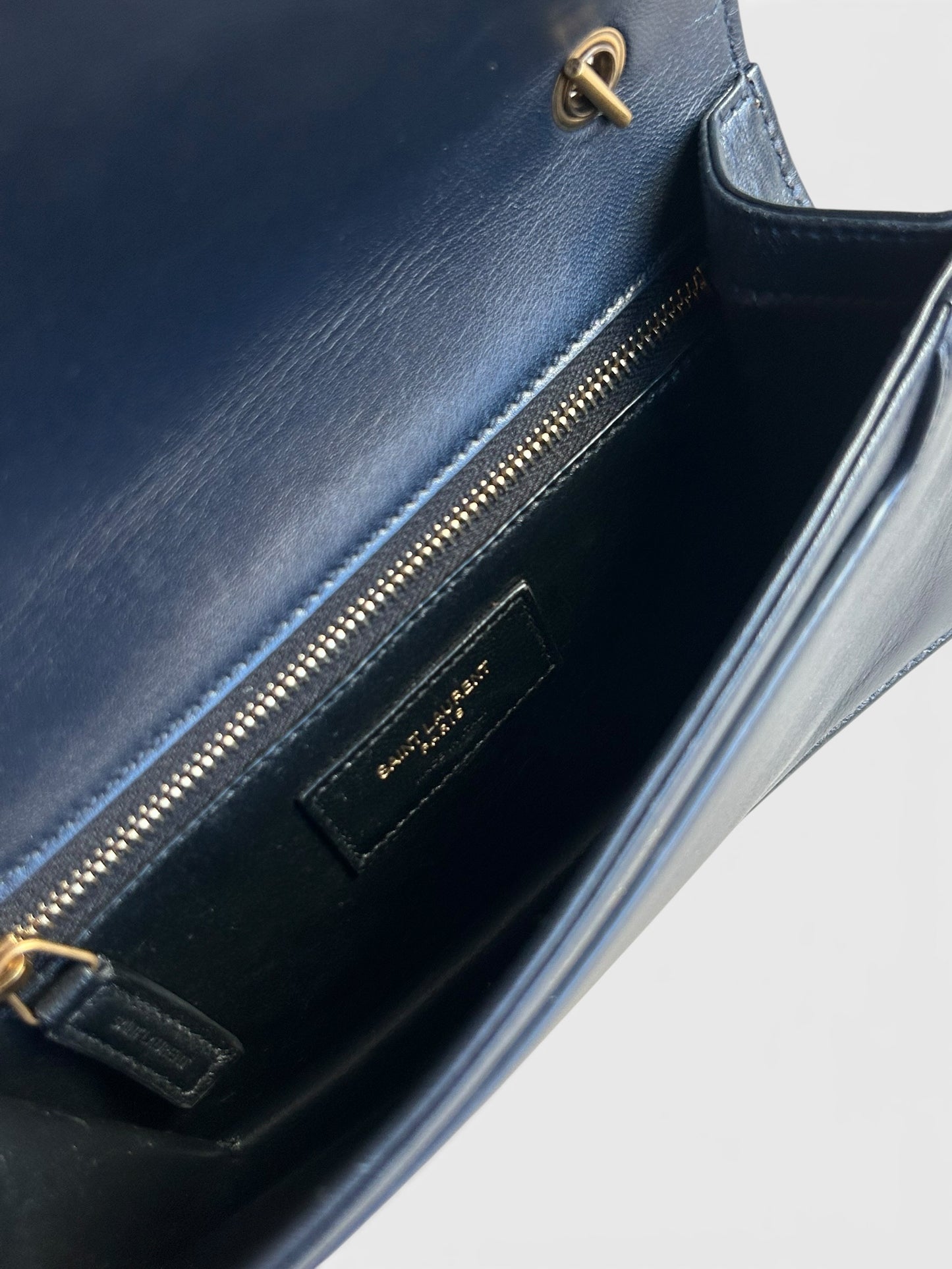 Saint Laurent Denim Amalia Matelasse chain bag
