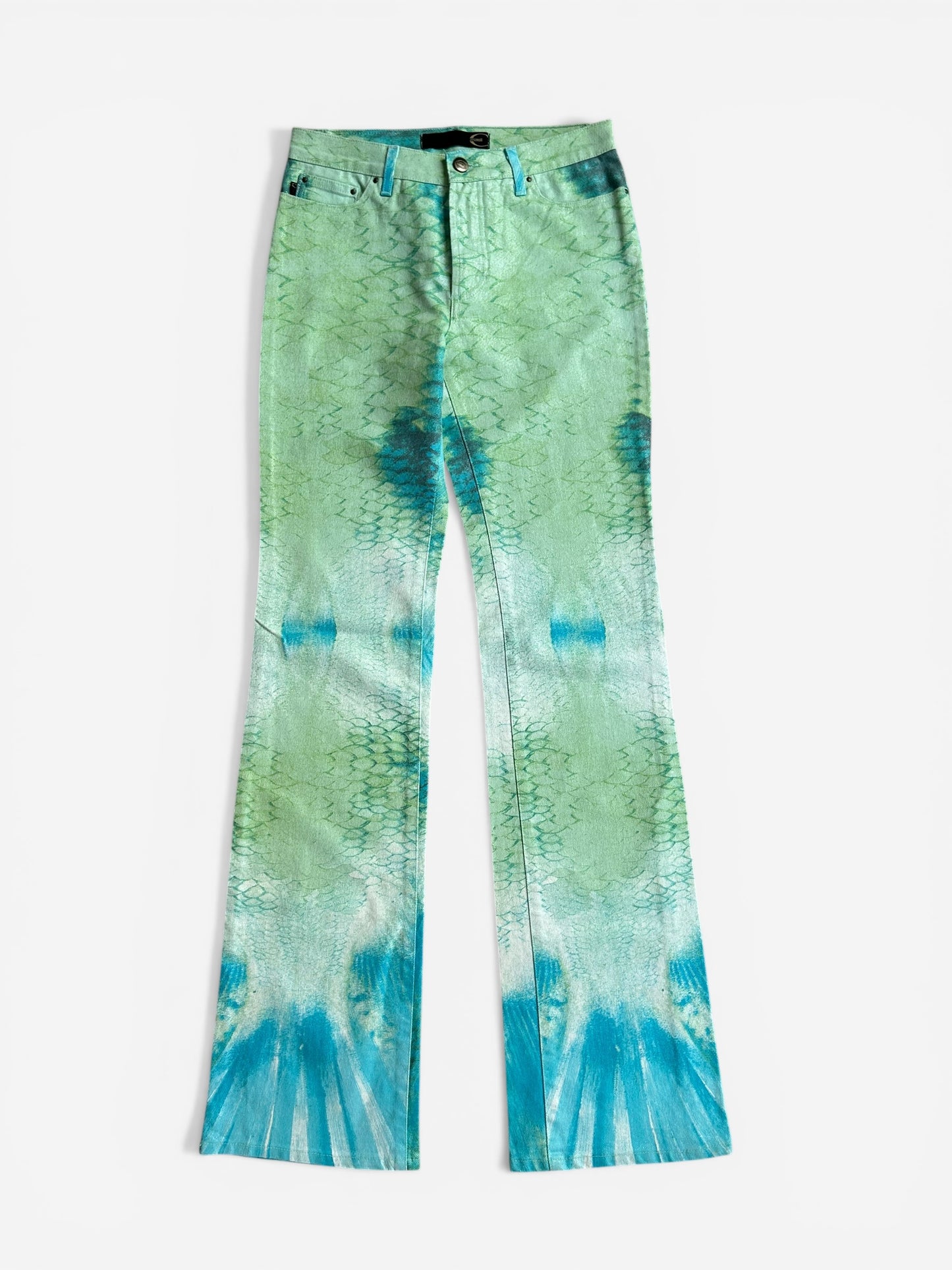 Vintage 2000s Cavalli Jeans - Green Snake print