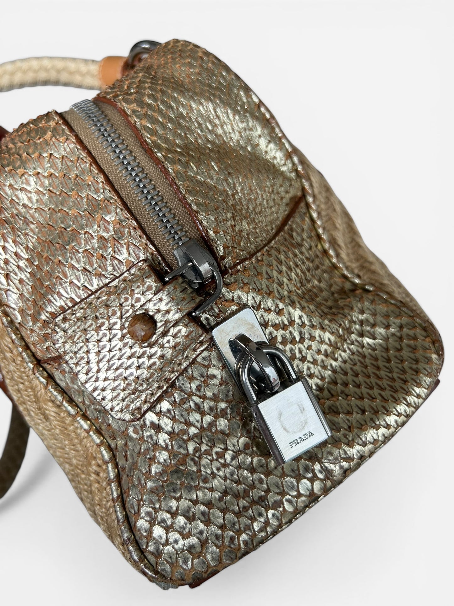 Prada vintage Handbag - Gold Python trim