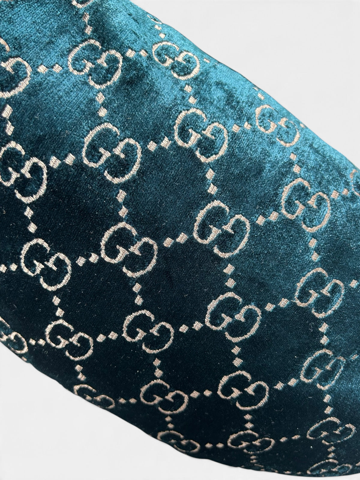 Gucci Velvet GG Monogram Web Belt Bag Blue