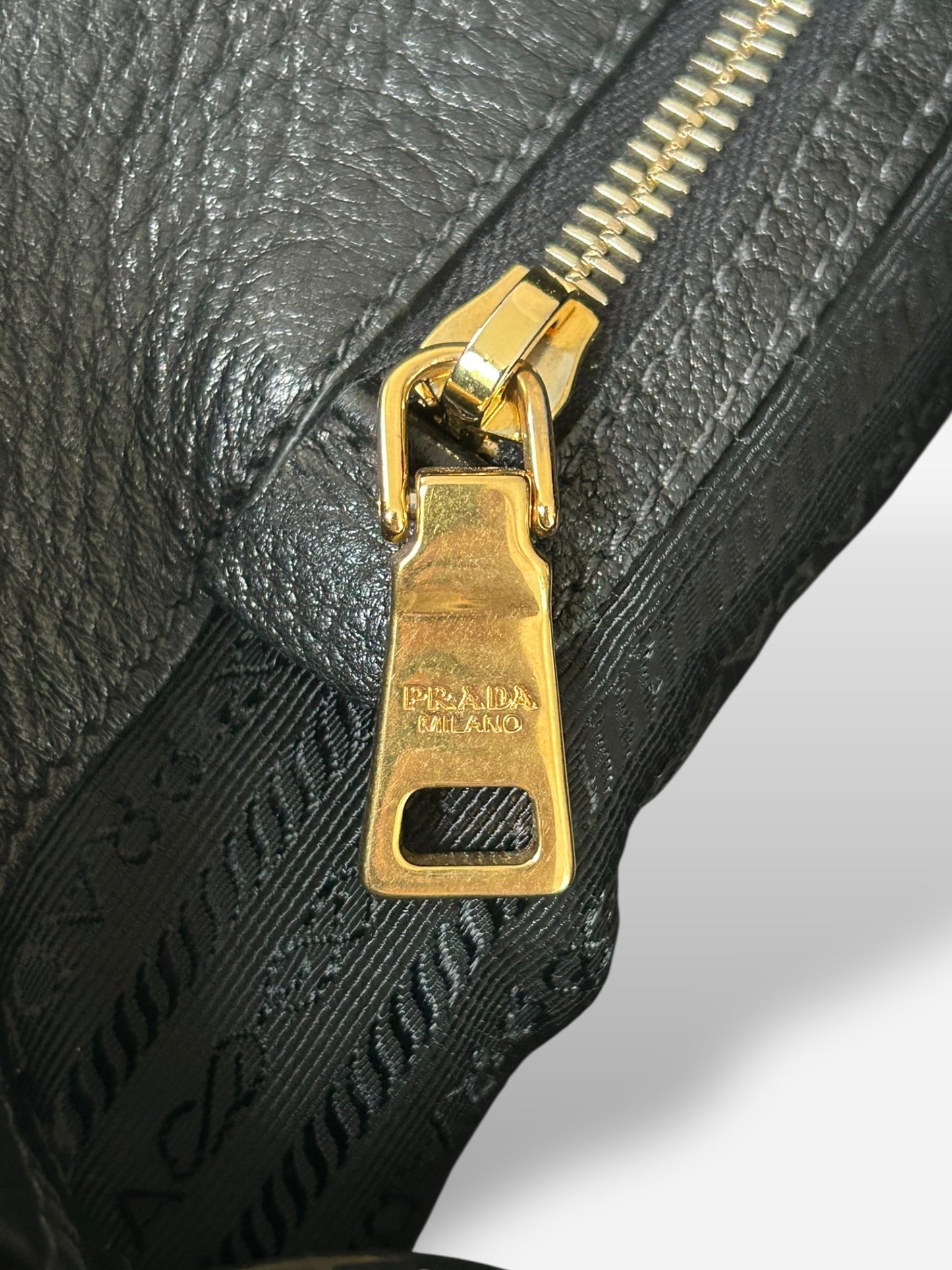 Prada Vitello Daino Leather Zip Around Hobo Bag