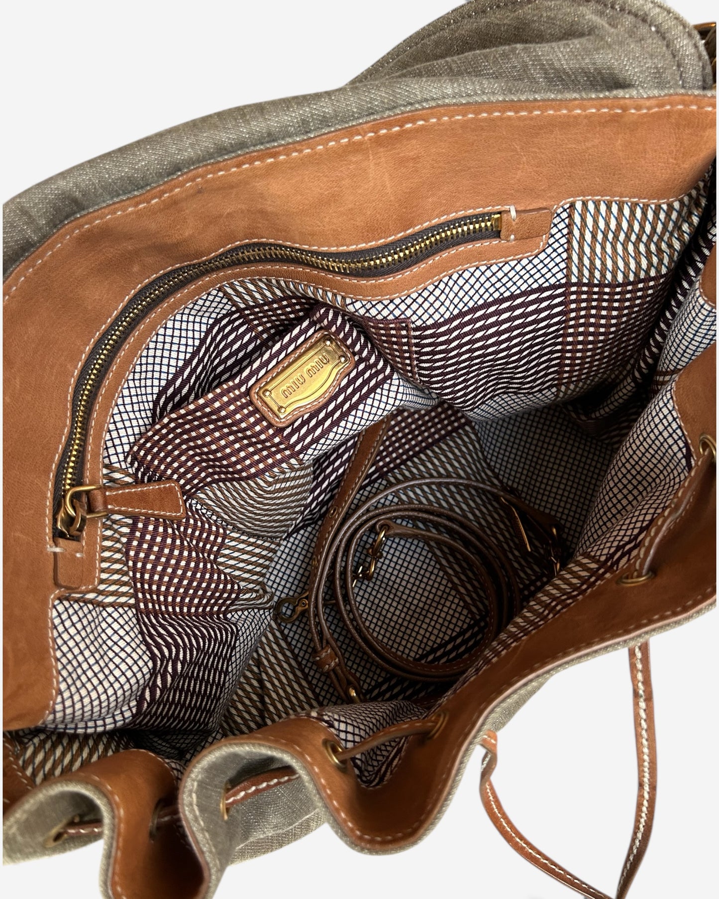 Miu Miu Green Khaki Denim bag