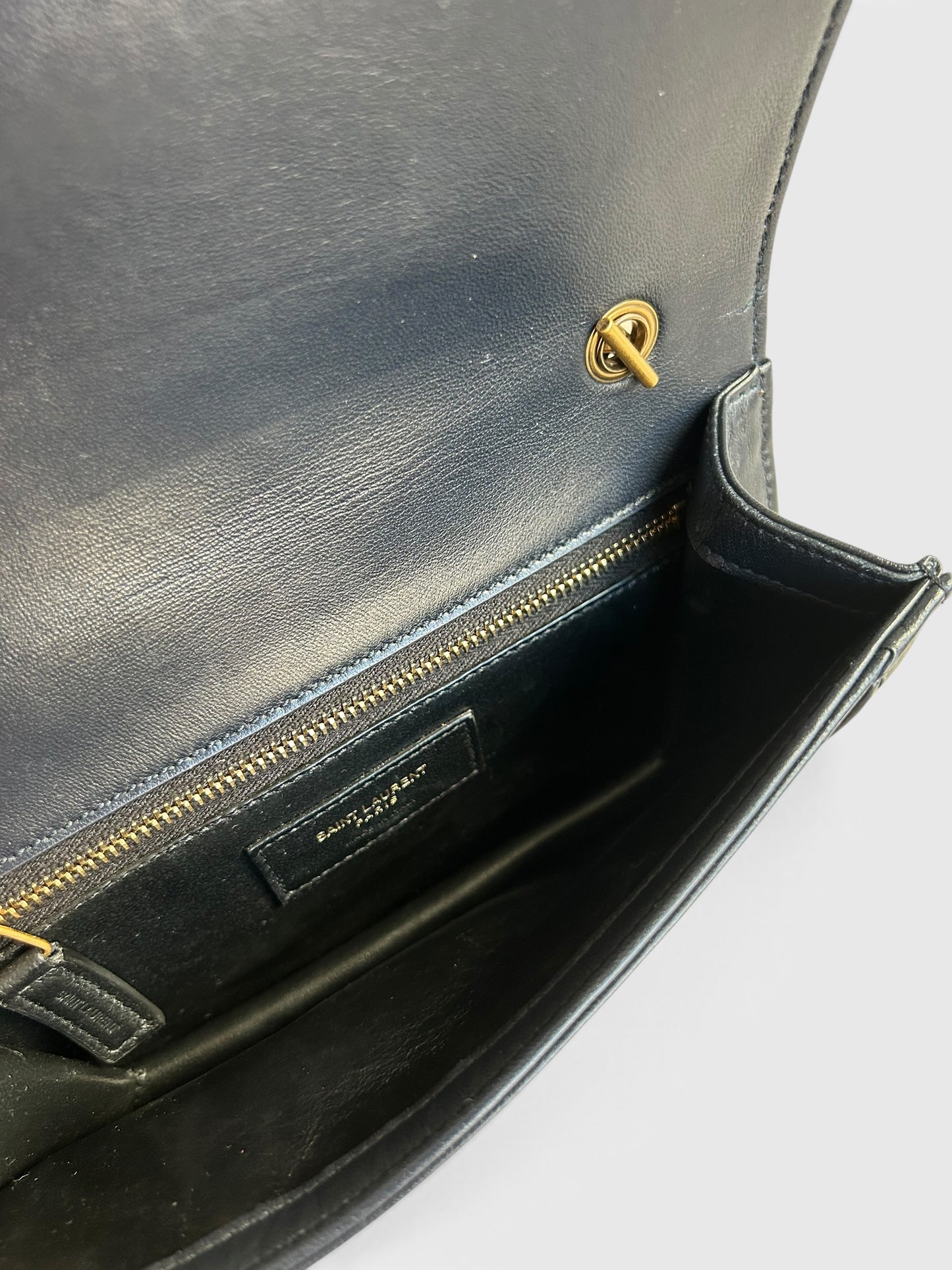 Saint Laurent Denim Amalia Matelasse chain bag