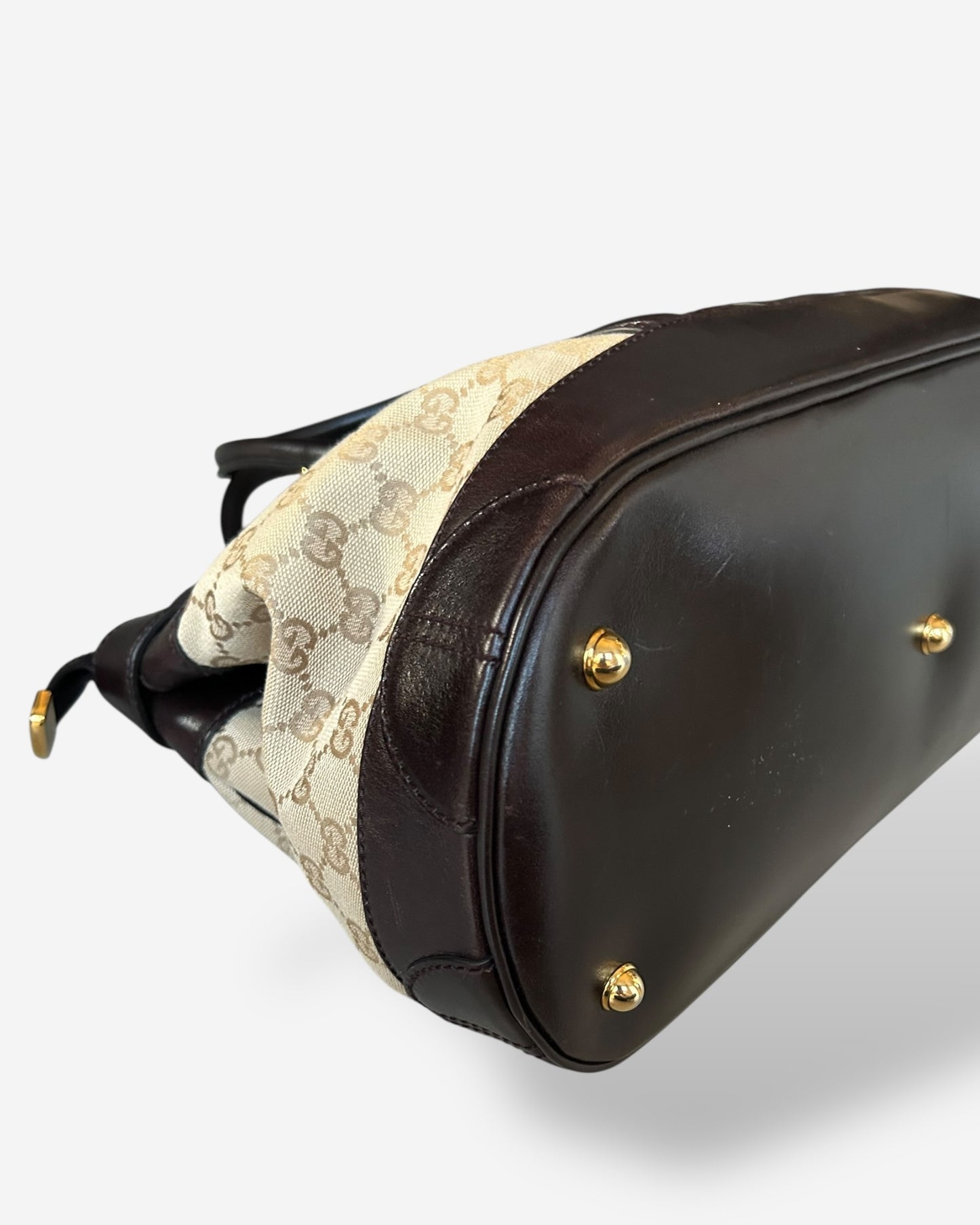 GUCCI Monogram Crocodile Web Secret Top Handle Satchel