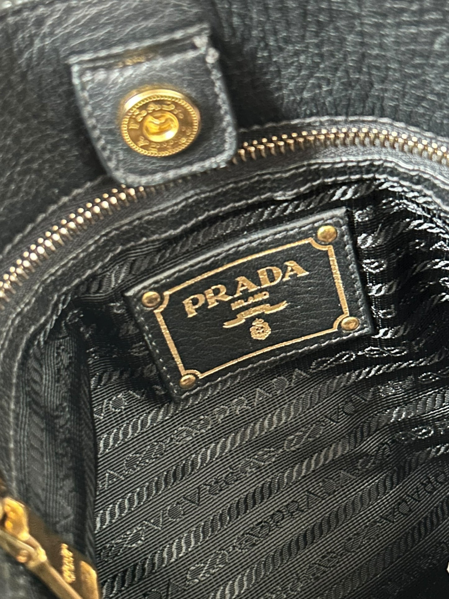 Prada Vitello Daino Leather Zip Around Hobo Bag