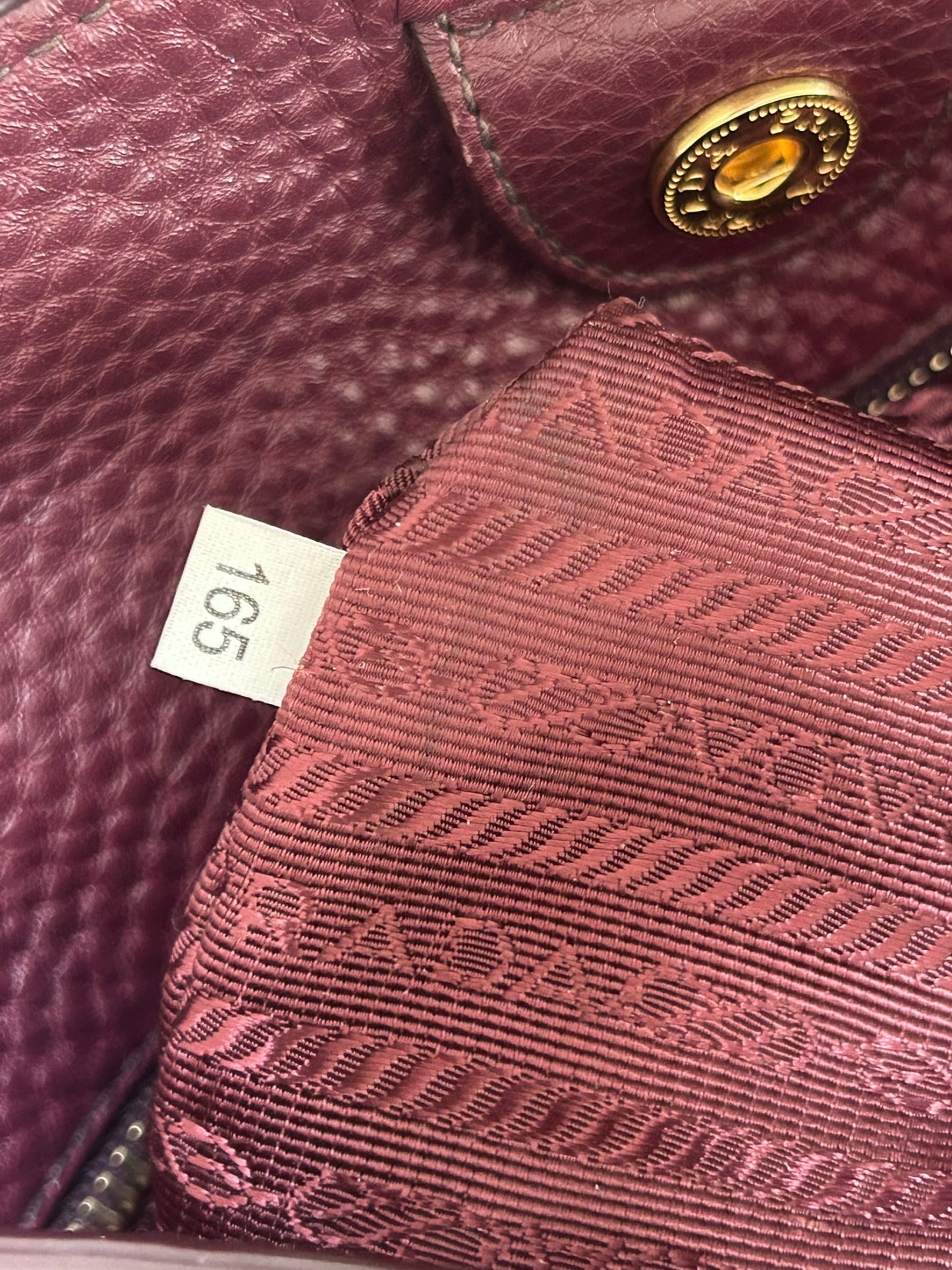 Prada Burgundy Vitello Daino Leather Shopper Tote