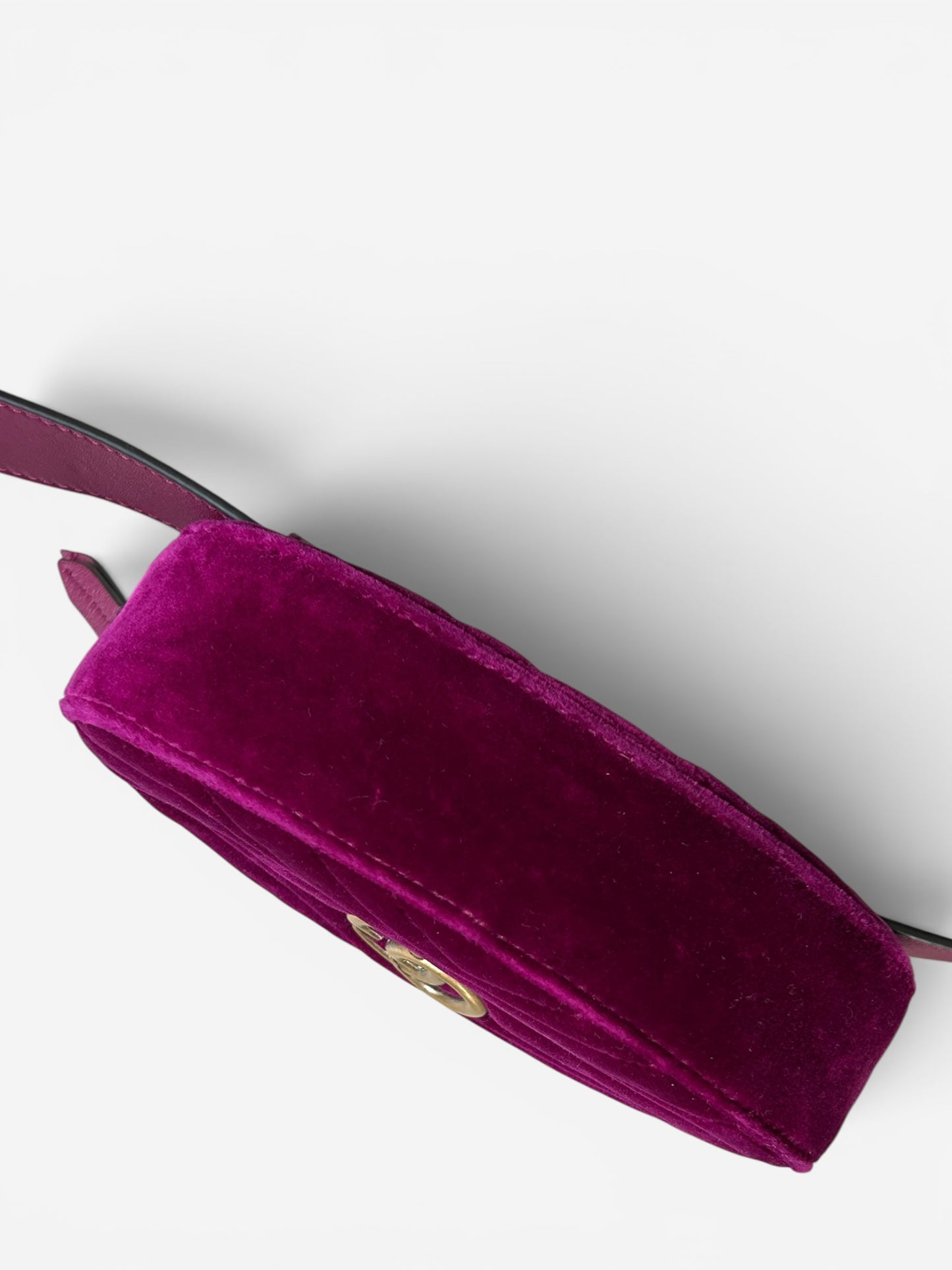 Gucci GG Marmont Belt Bag - Matelasse Velvet Fuchsia