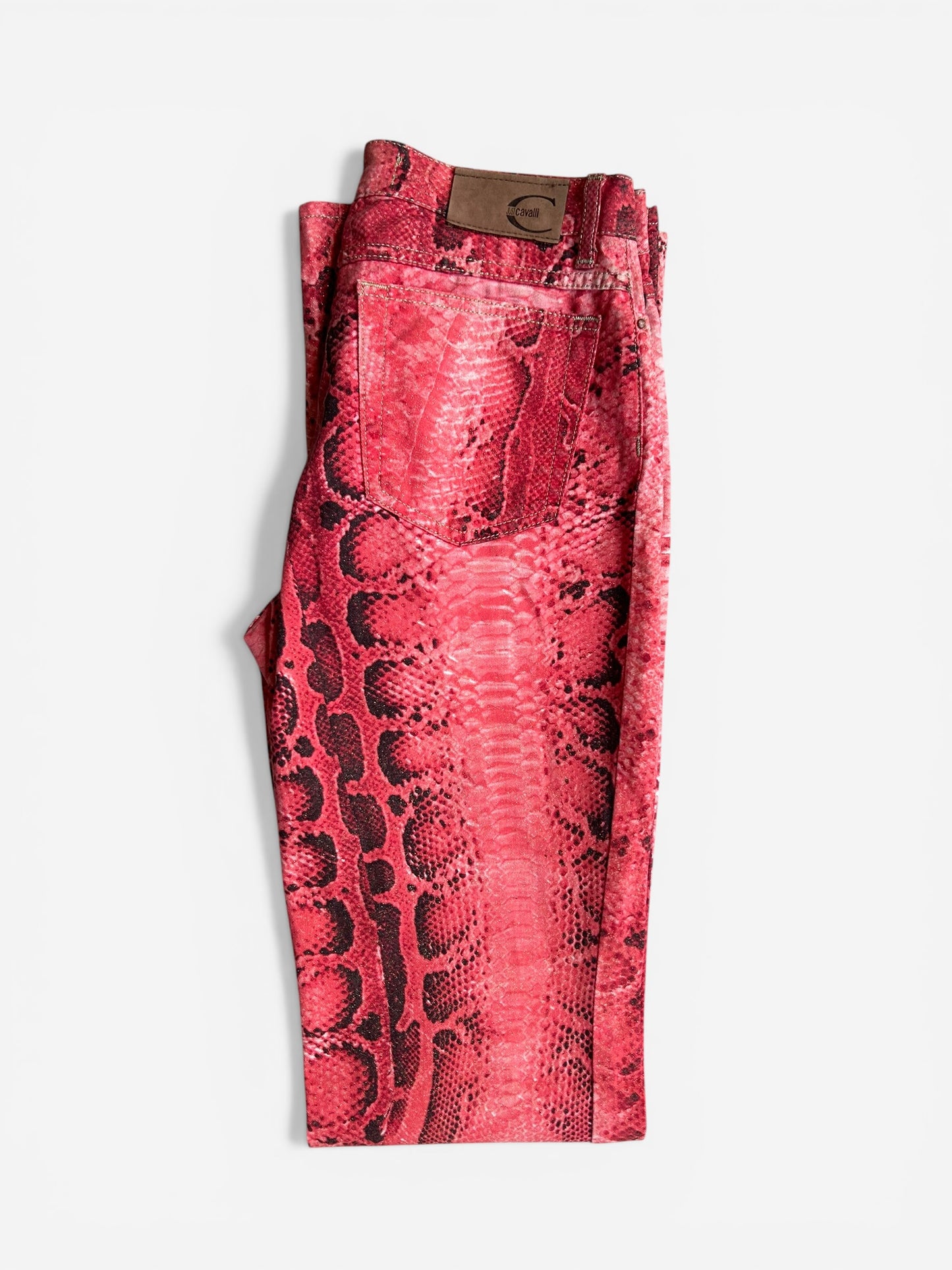 Vintage 2000s Cavalli Jeans - Red Snake print
