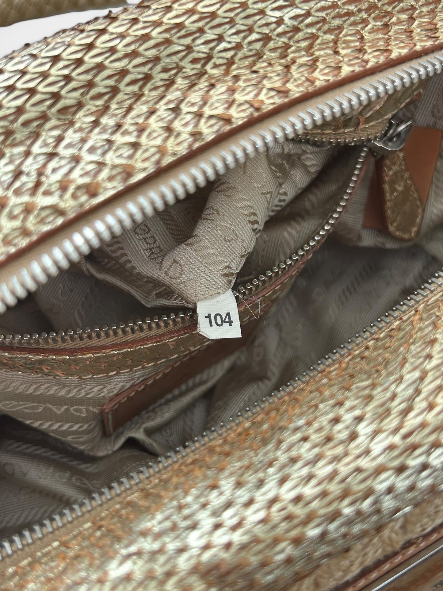 Prada vintage Handbag - Gold Python trim