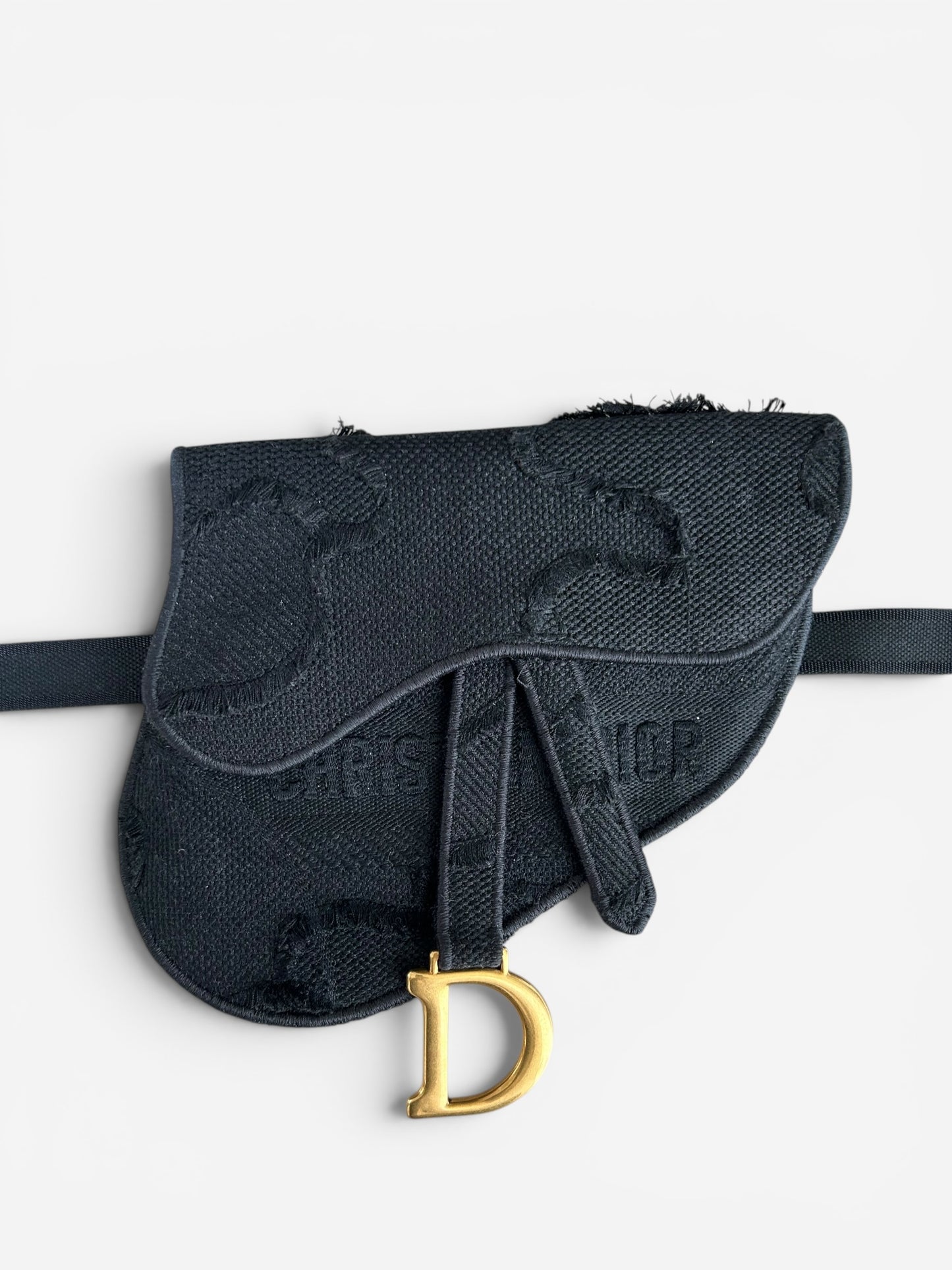 Pre-Loved Christian Dior Saddle Belt Bag - Camouflage Embroidered Canvas