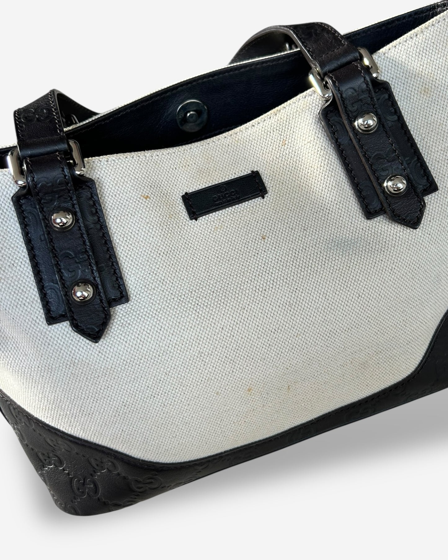 Gucci GG Canvas Leather tote