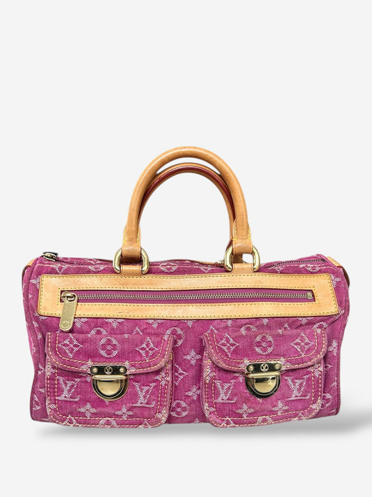 Louis Vuitton Denim Neo Speedy Boston Bag Pink