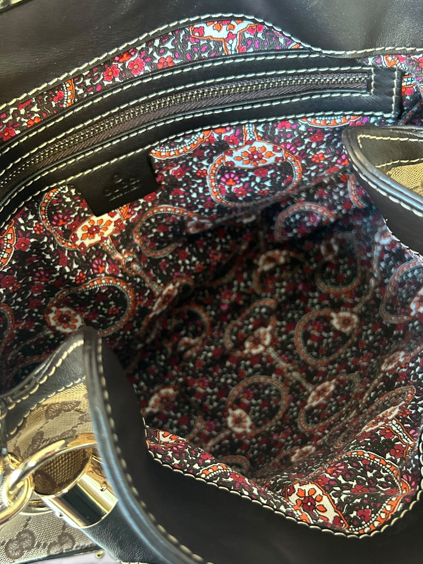 Gucci Indy Leather Canvas Handbag