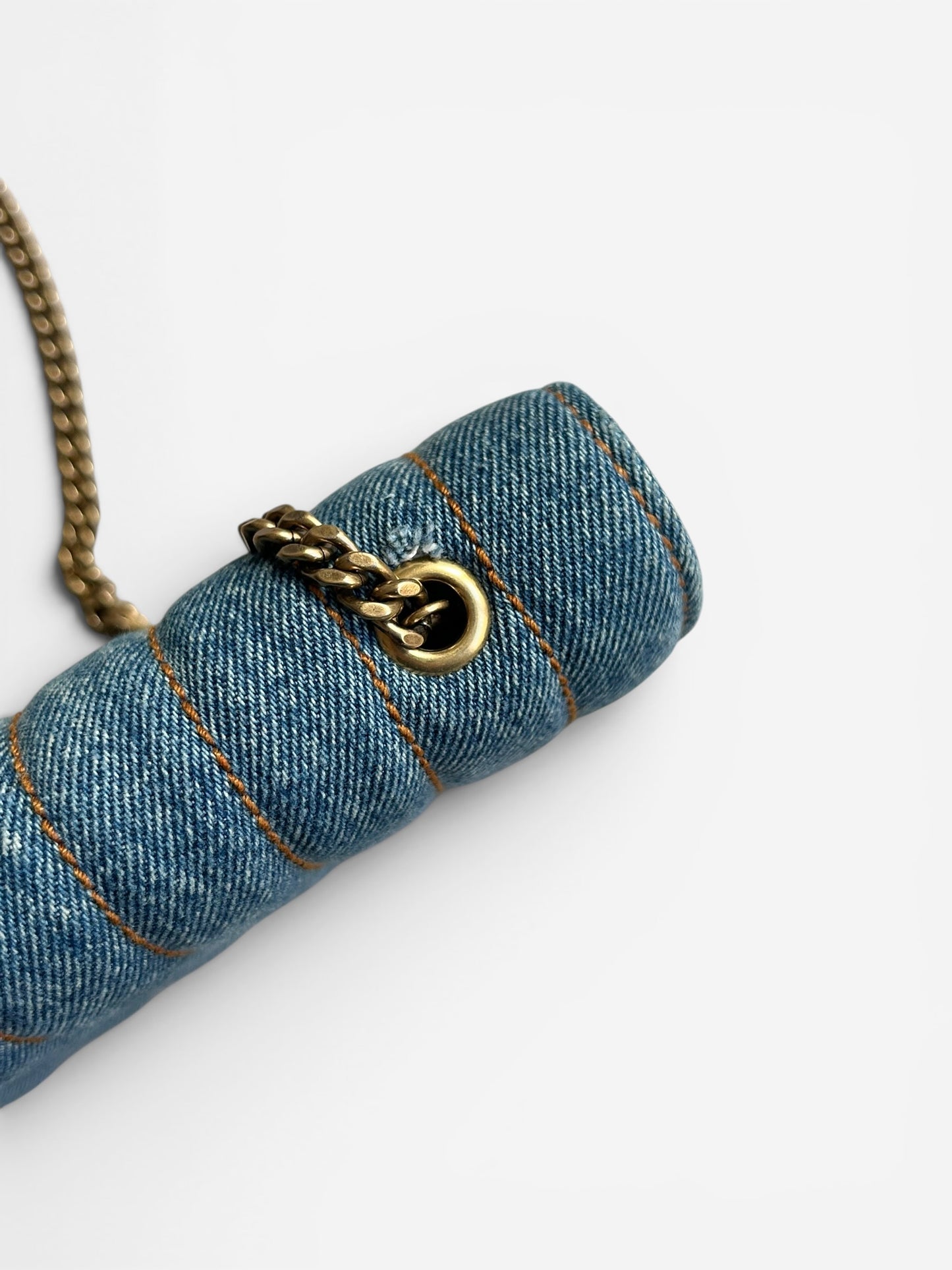 Saint Laurent Denim Amalia Matelasse chain bag