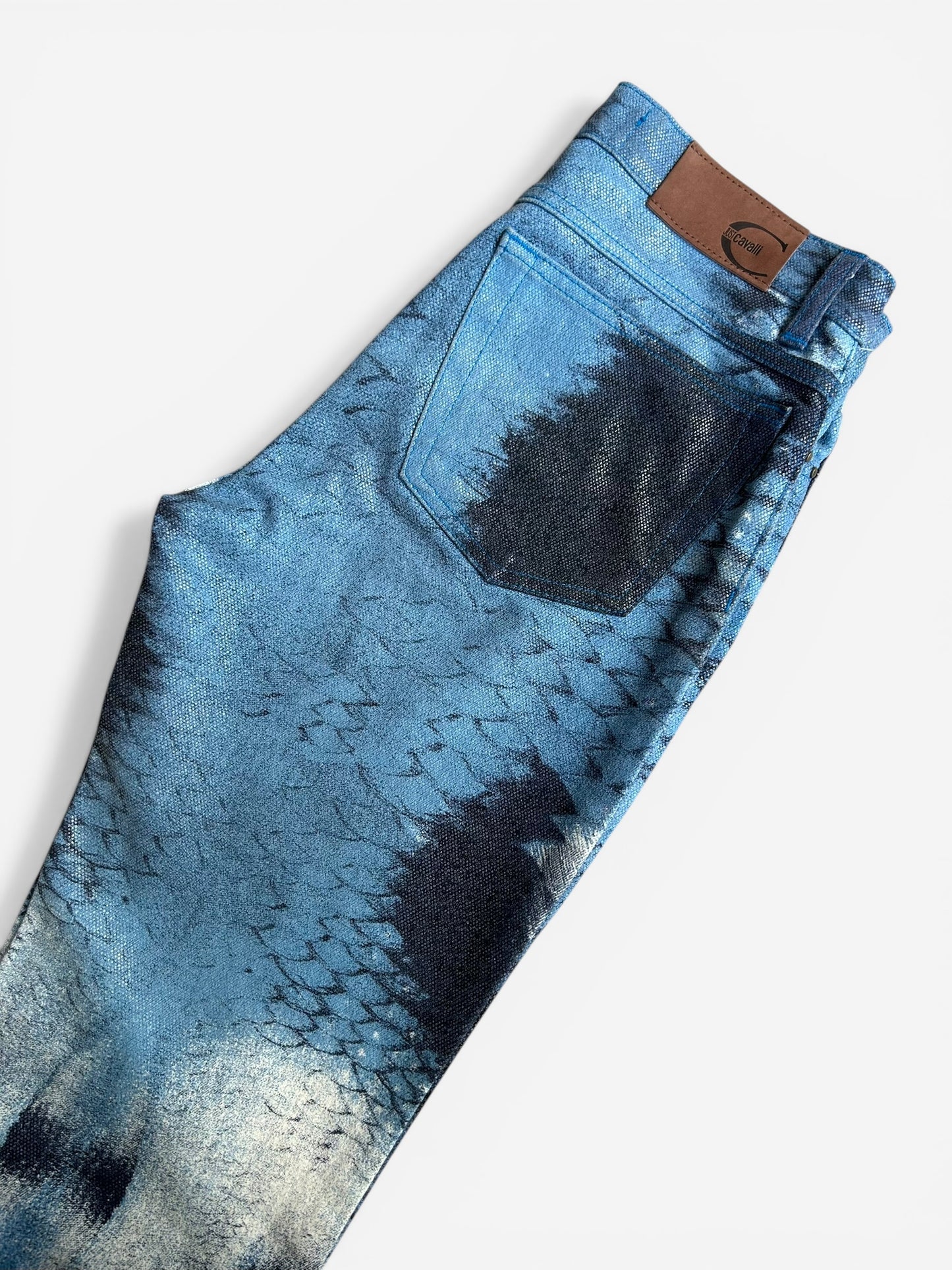 Vintage 2000s Cavalli Jeans - Blue Snake print