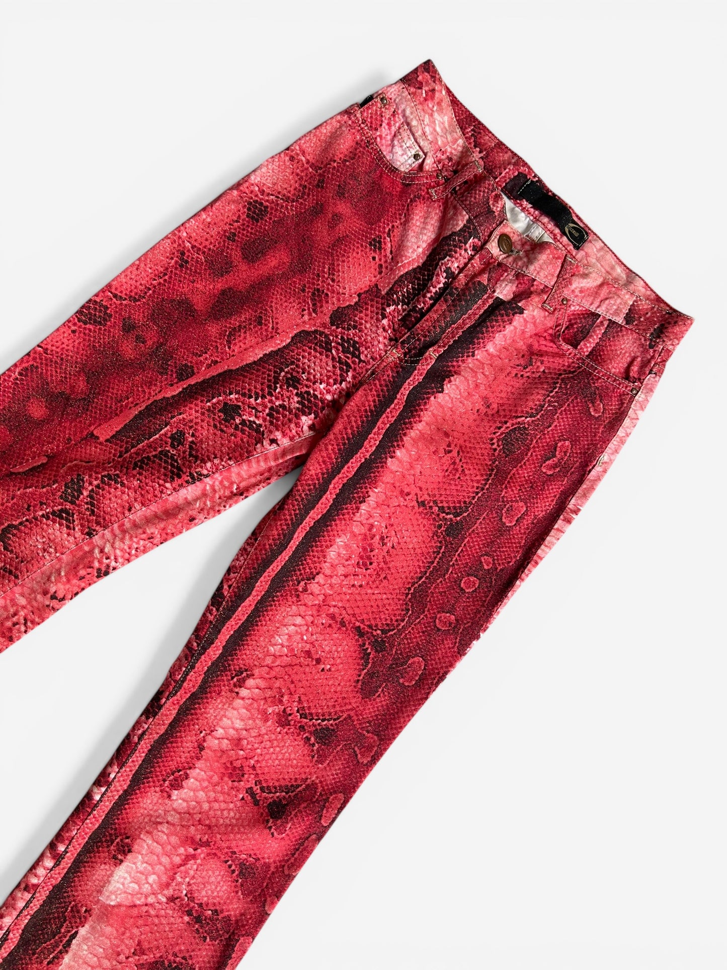 Vintage 2000s Cavalli Jeans - Red Snake print