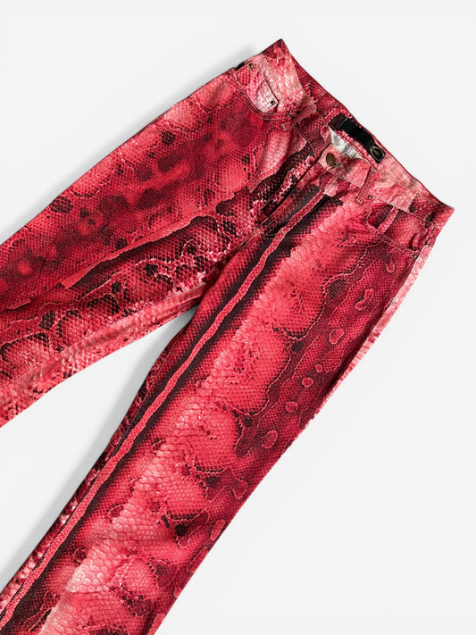 Vintage 2000s Cavalli Jeans - Red Snake print