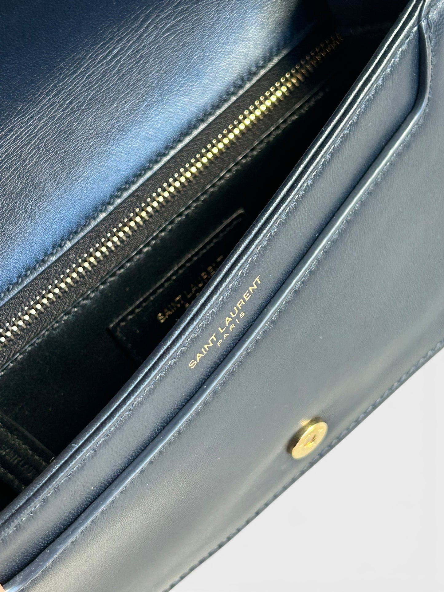Saint Laurent Denim Amalia Matelasse chain bag