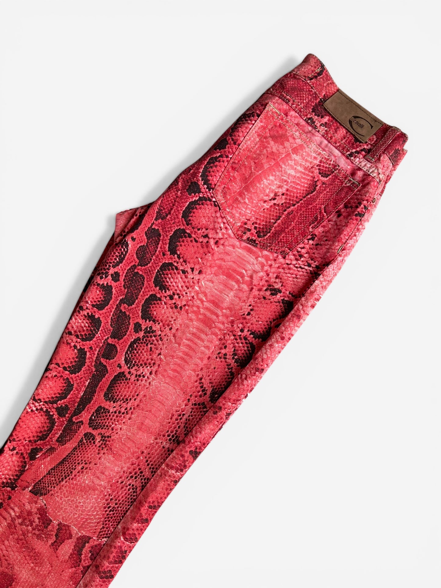 Vintage 2000s Cavalli Jeans - Red Snake print