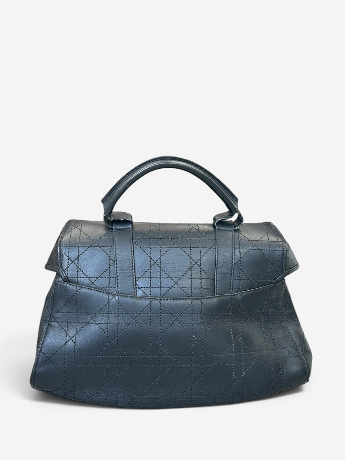Christian Dior Vintage Black Cannage Top Handle Bag - Galliano 2004