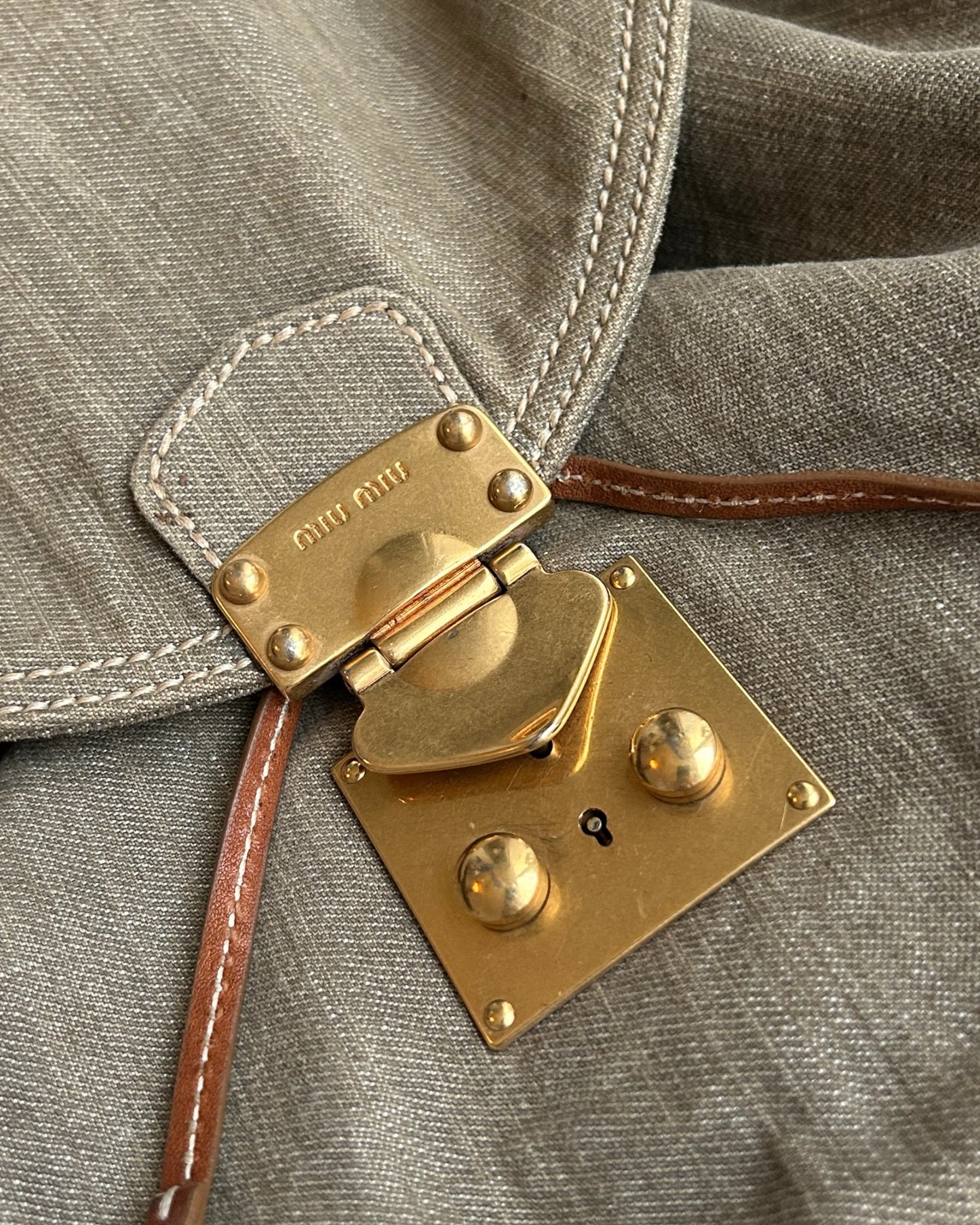 Miu Miu Green Khaki Denim bag