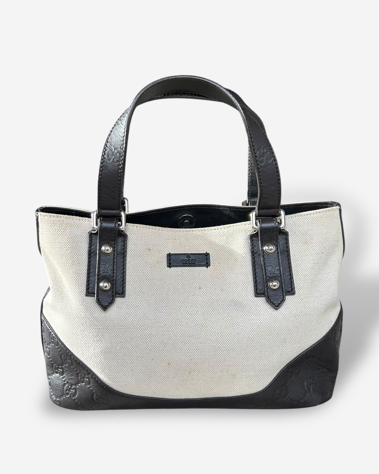 Gucci GG Canvas Leather tote