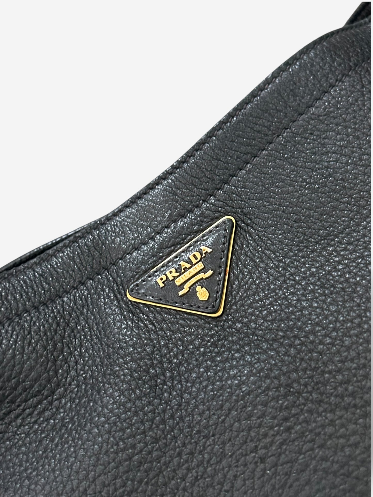 Prada Vitello Daino Leather Zip Around Hobo Bag