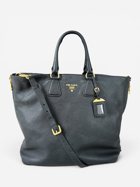 Prada vitello Diano side zip - Black Leather