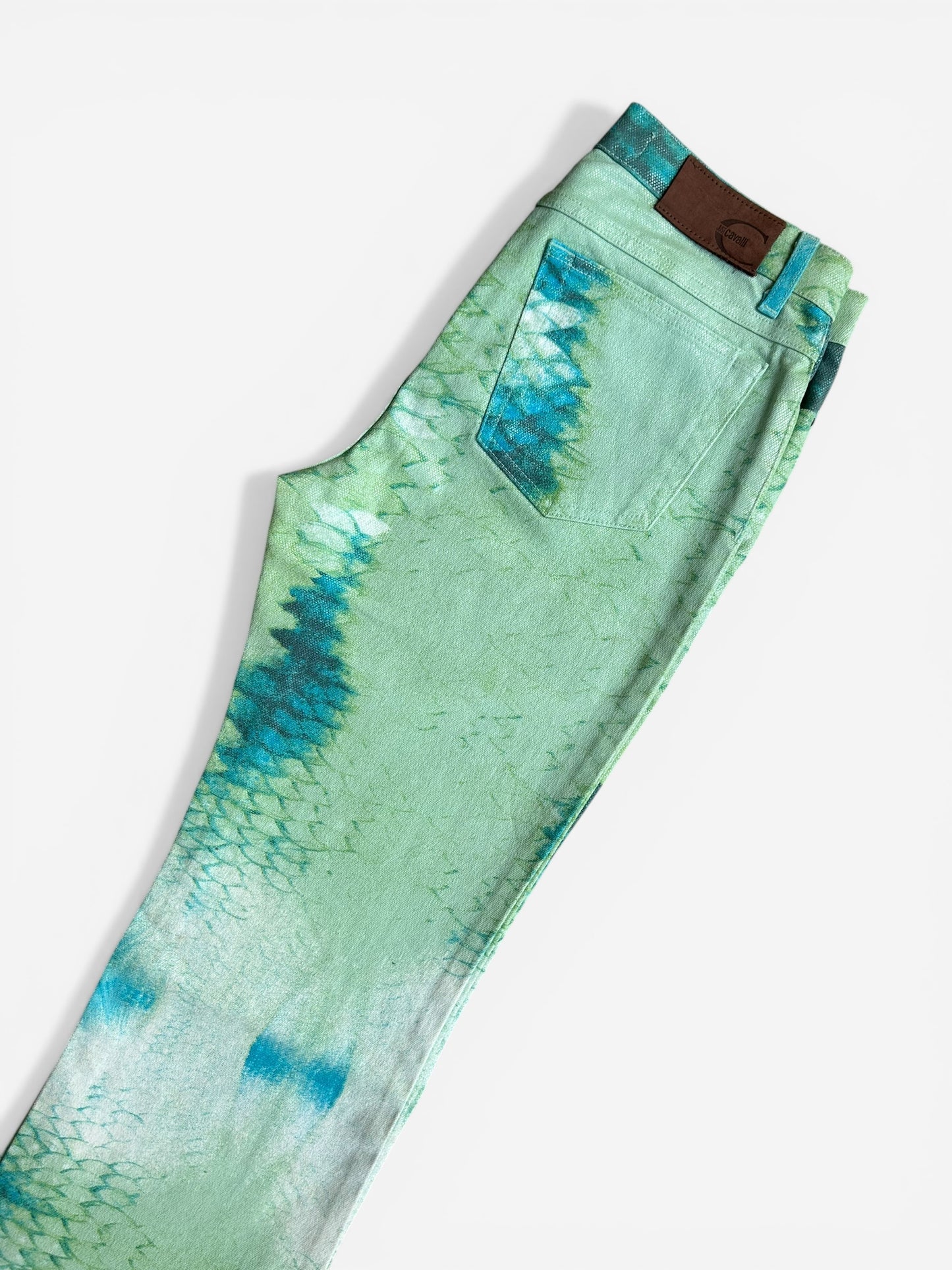 Vintage 2000s Cavalli Jeans - Green Snake print