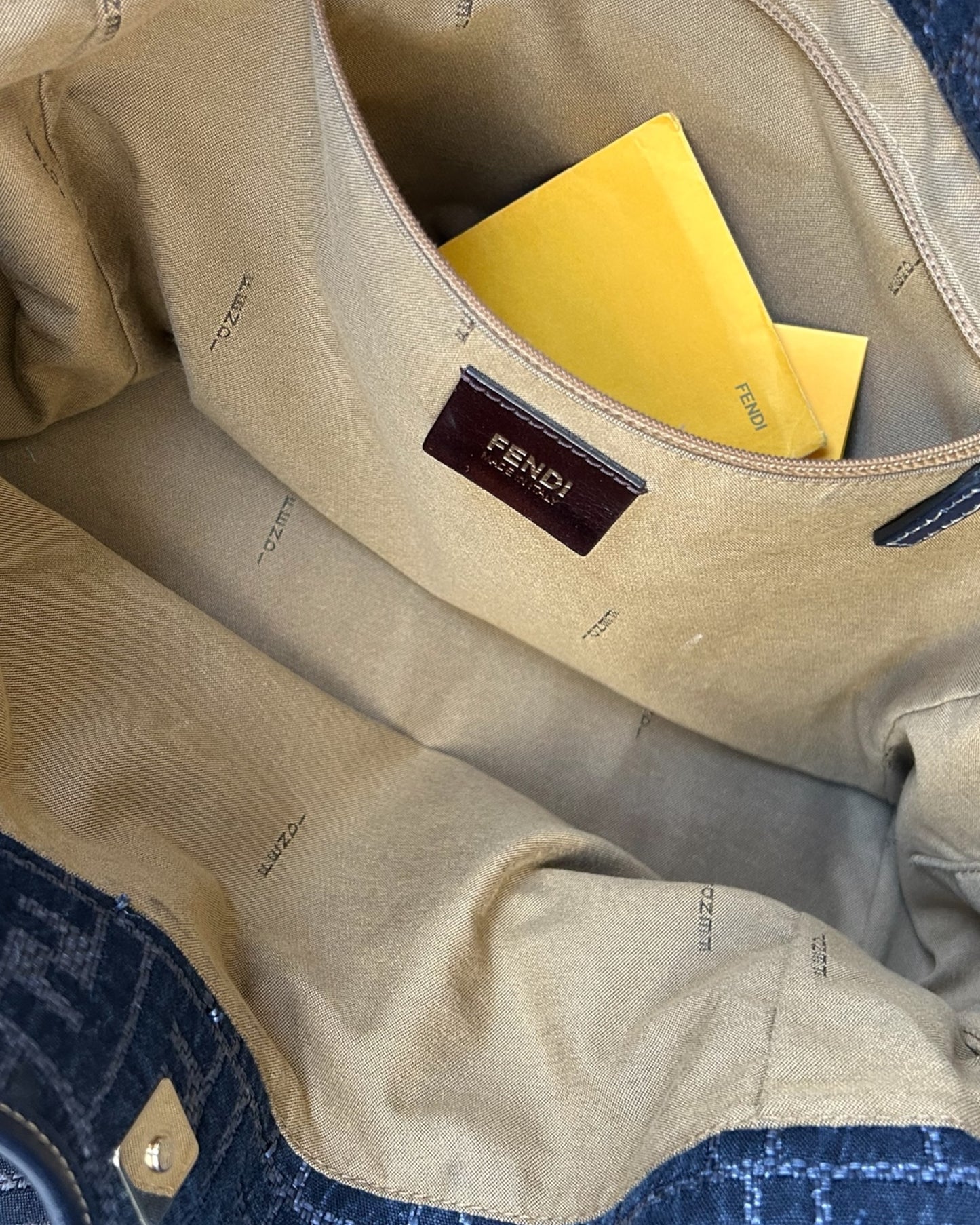 Fendi Blue Zucca Chef Canvas Shoulder Bag Dark blue