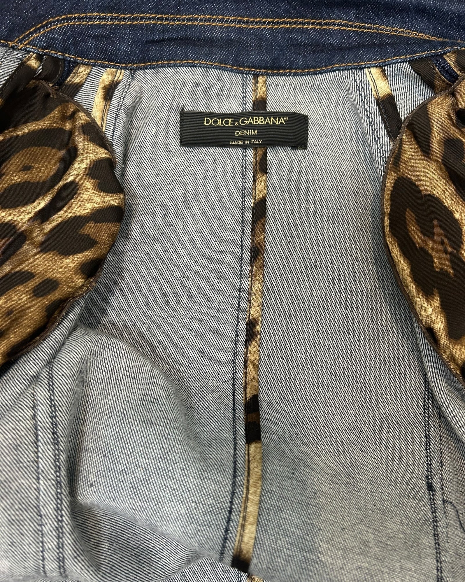Dolce & Gabbana Denim/panter print jacket Jacket