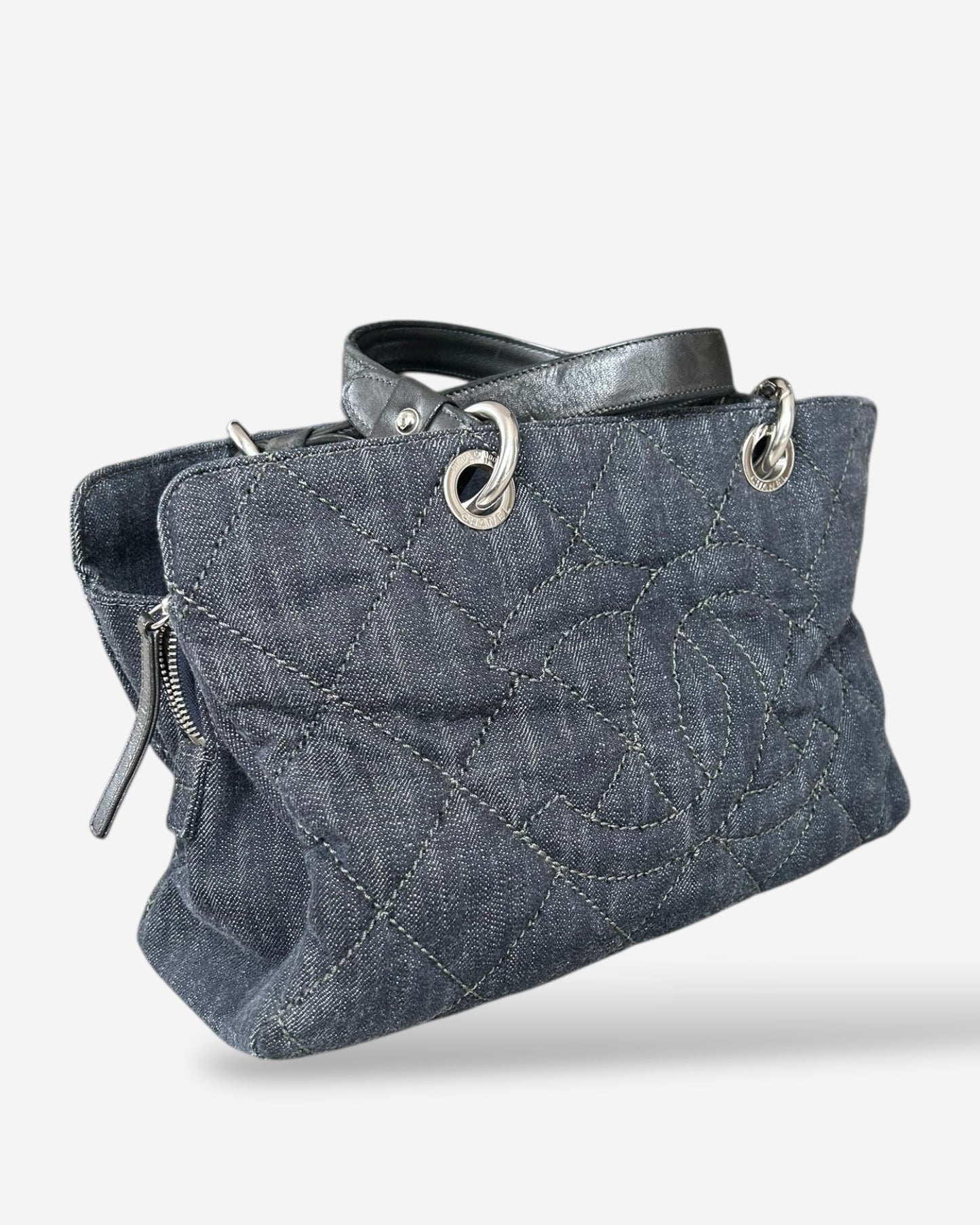 Chanel CC Tote Bag Navy denim
