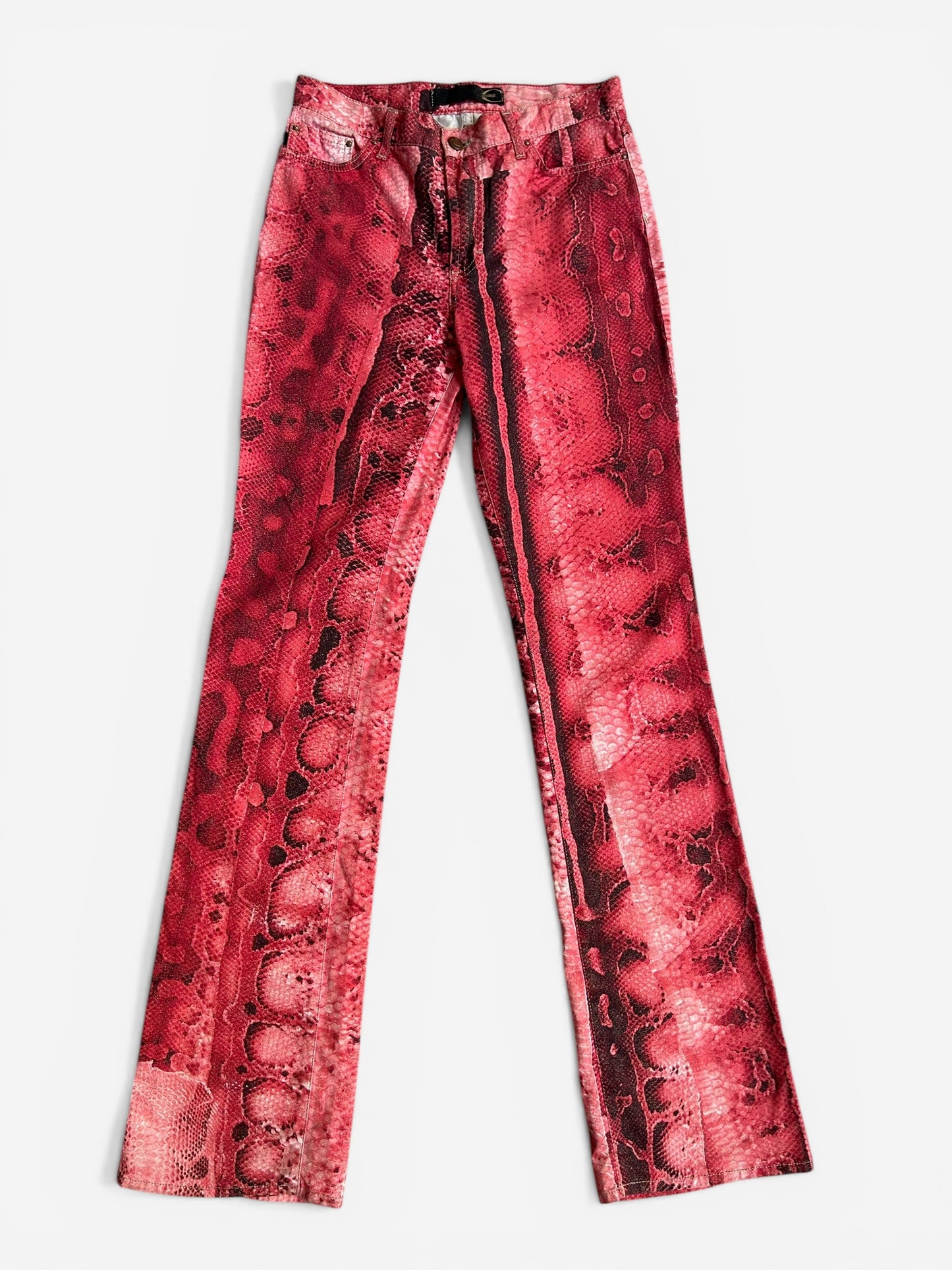 Vintage 2000s Cavalli Jeans - Red Snake print