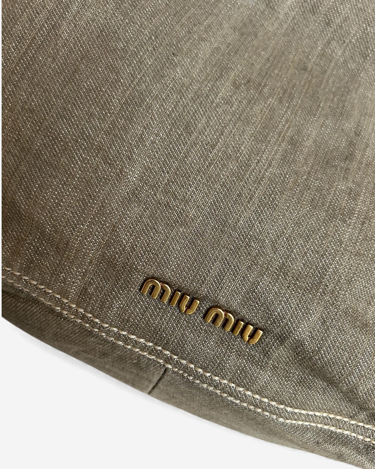 Miu Miu Green Khaki Denim bag