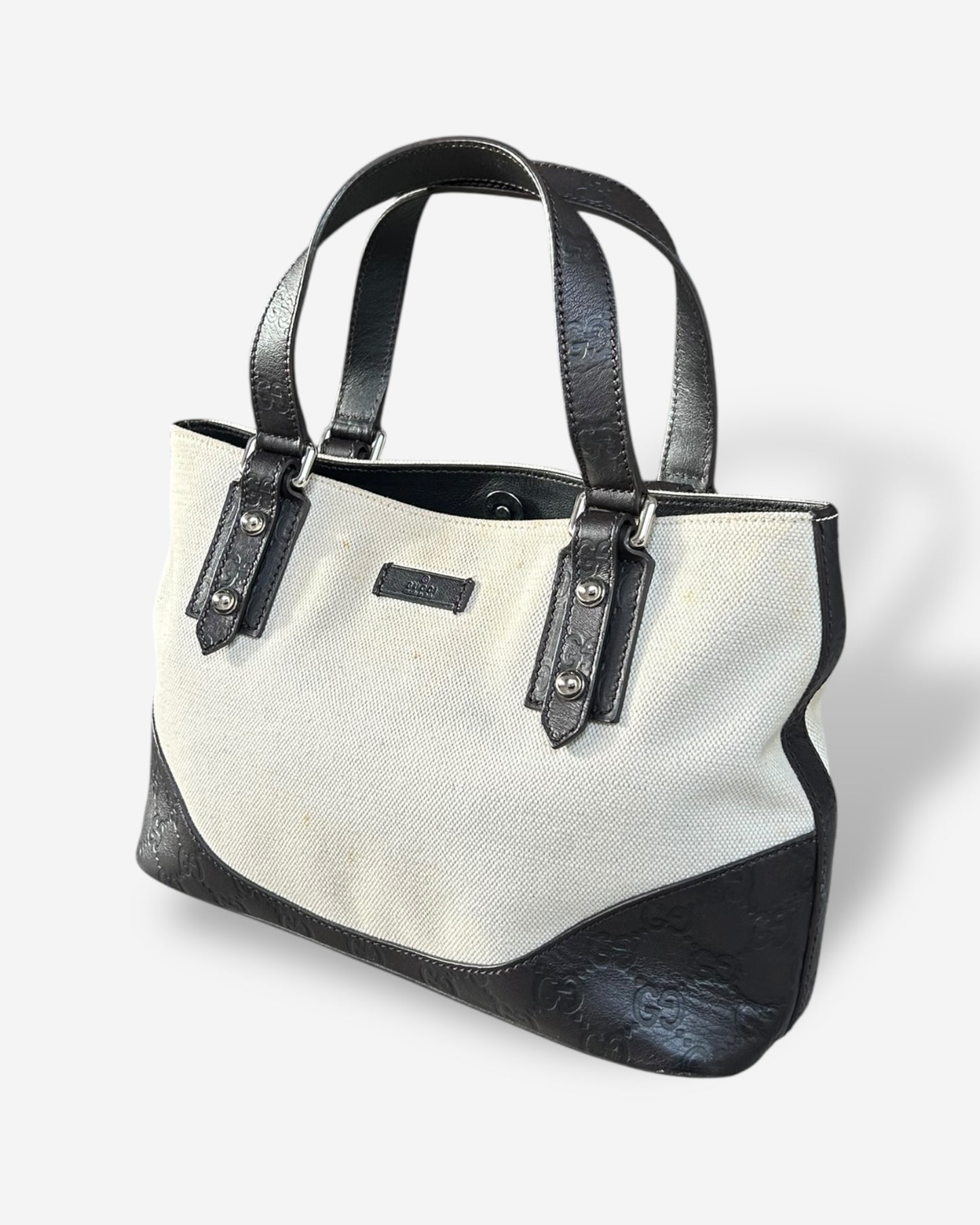 Gucci GG Canvas Leather tote