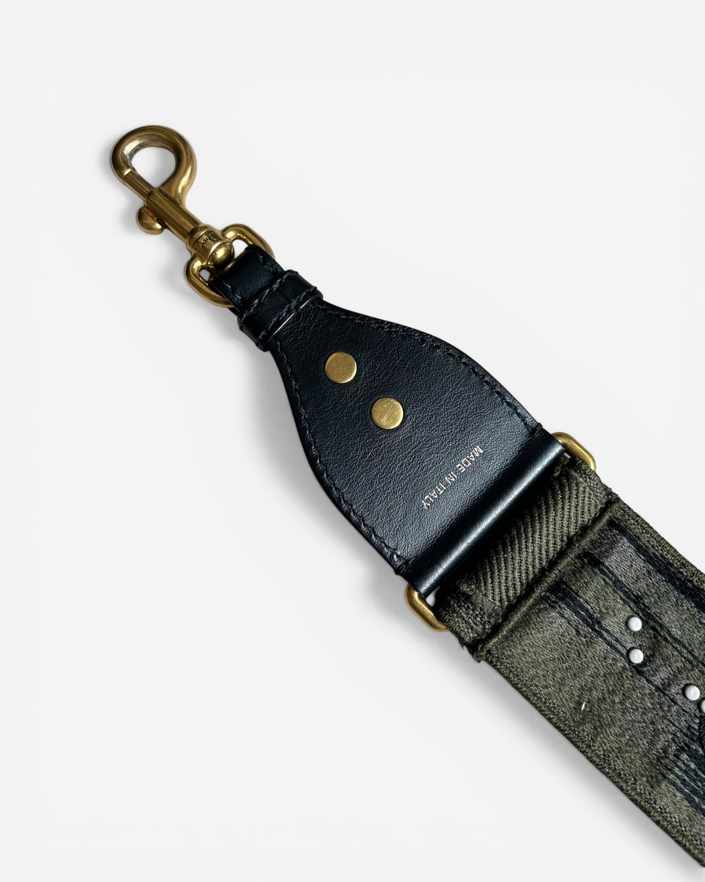 Christian Dior Canvas Embroidered Camouflage Saddle Belt Bag Green
