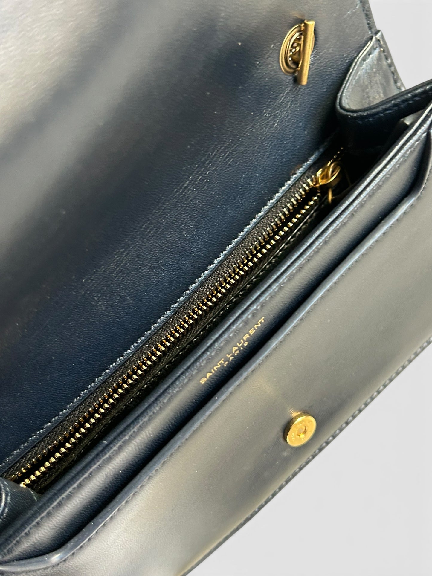 Saint Laurent Denim Amalia Matelasse chain bag