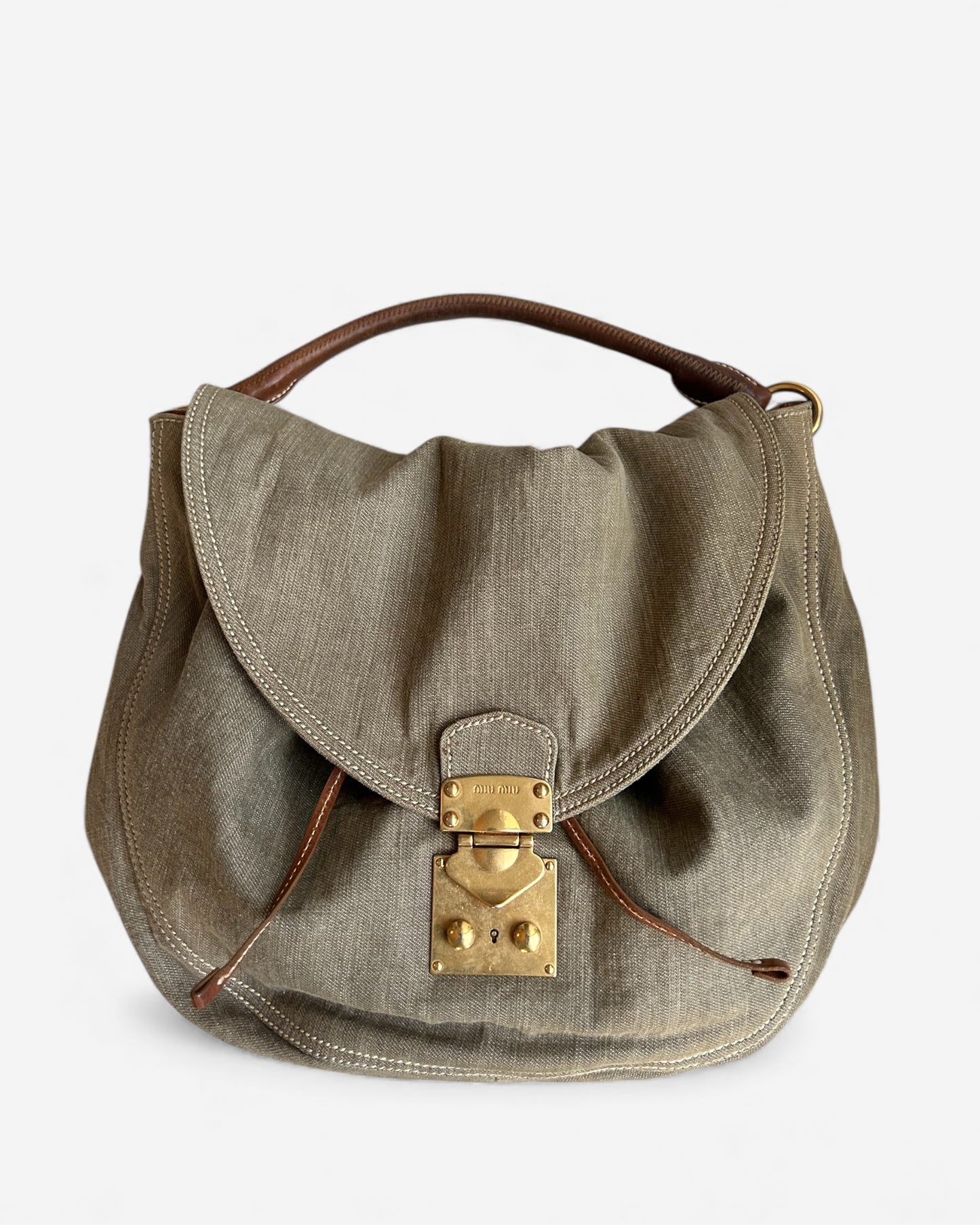Miu Miu Green Khaki Denim bag