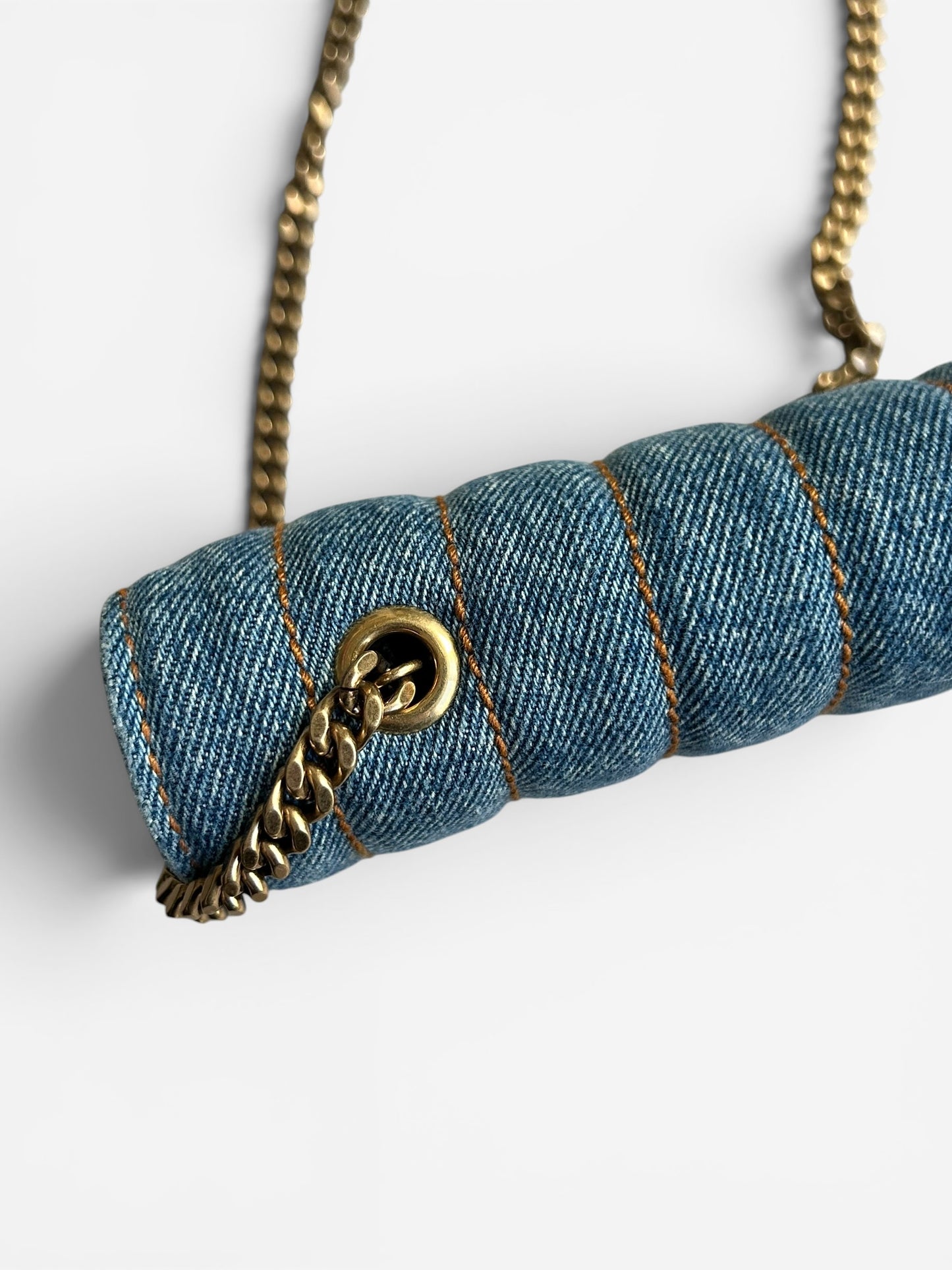 Saint Laurent Denim Amalia Matelasse chain bag
