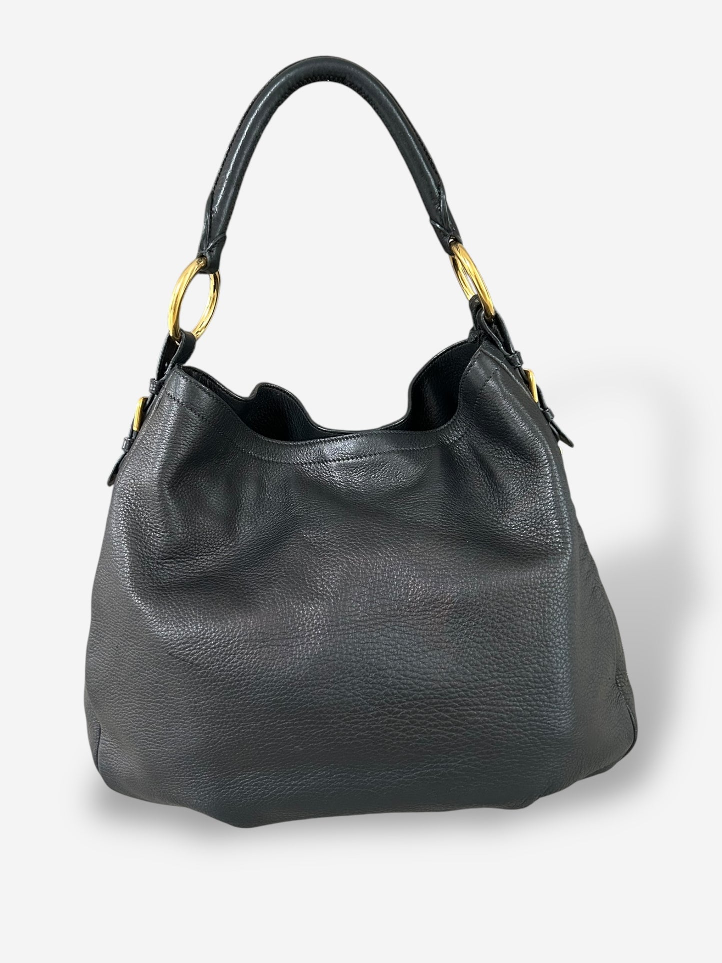 Prada Vitello Daino Leather Zip Around Hobo Bag