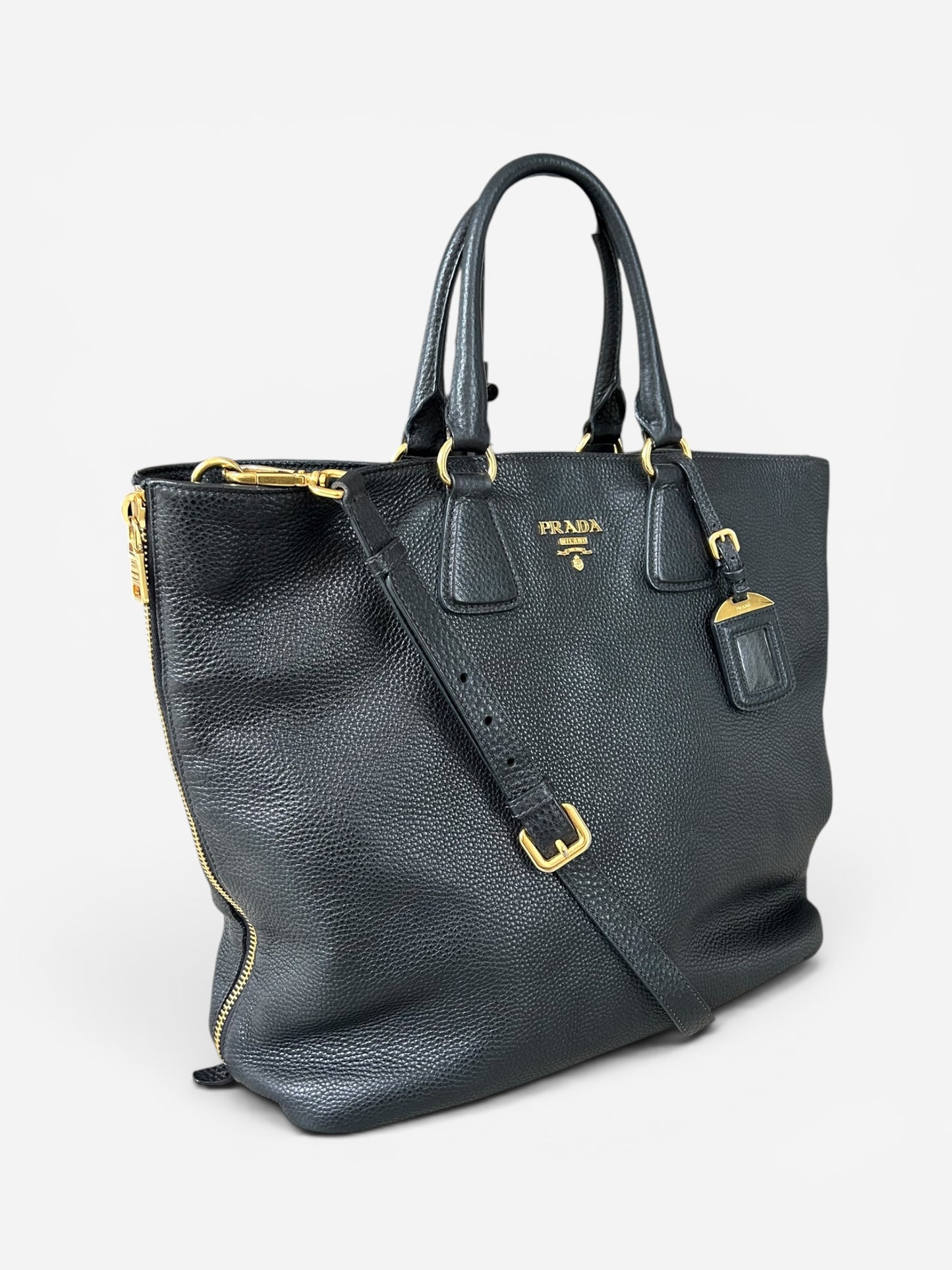 Prada vitello Diano side zip - Black Leather