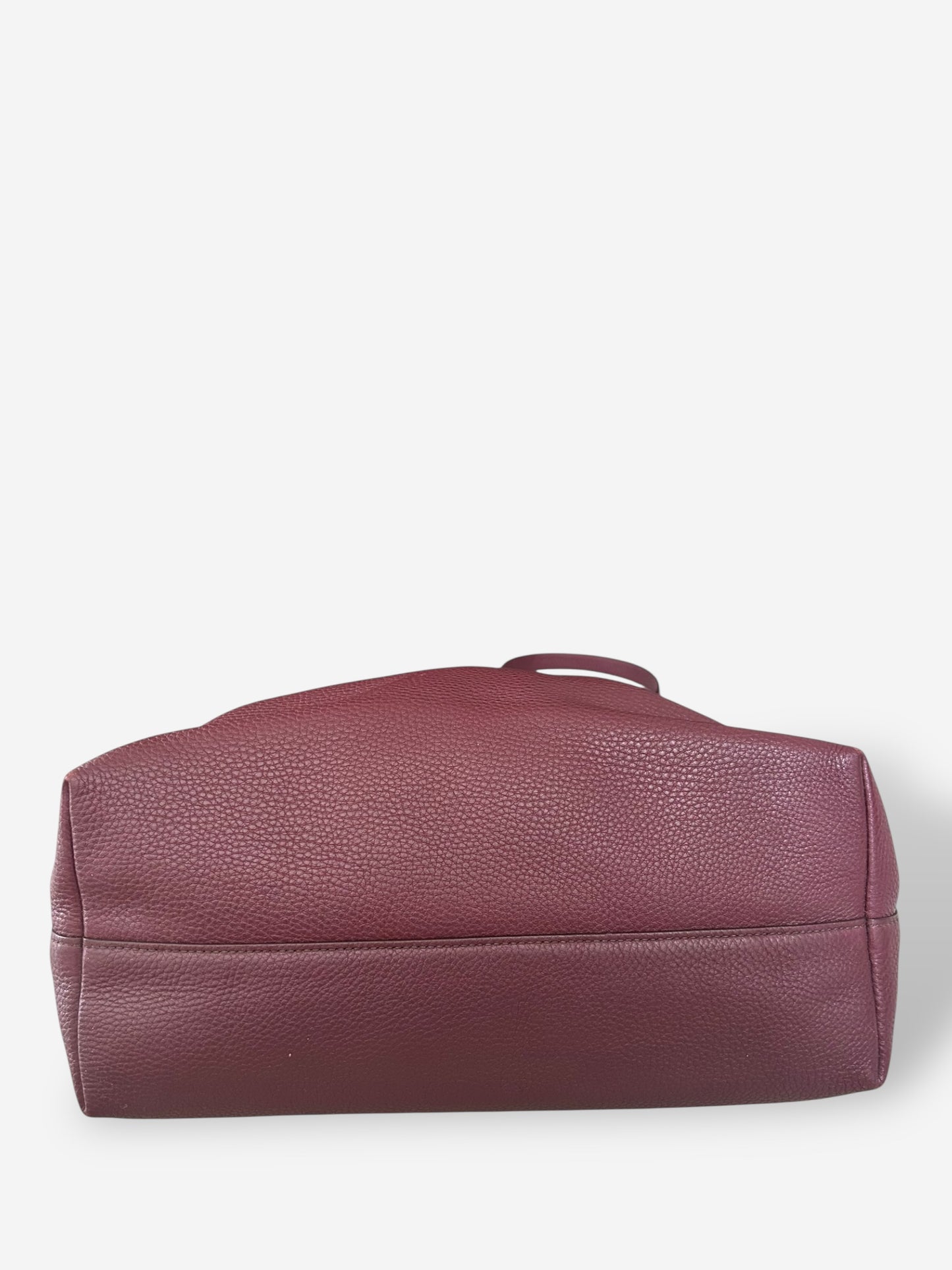 Prada Burgundy Vitello Daino Leather Shopper Tote